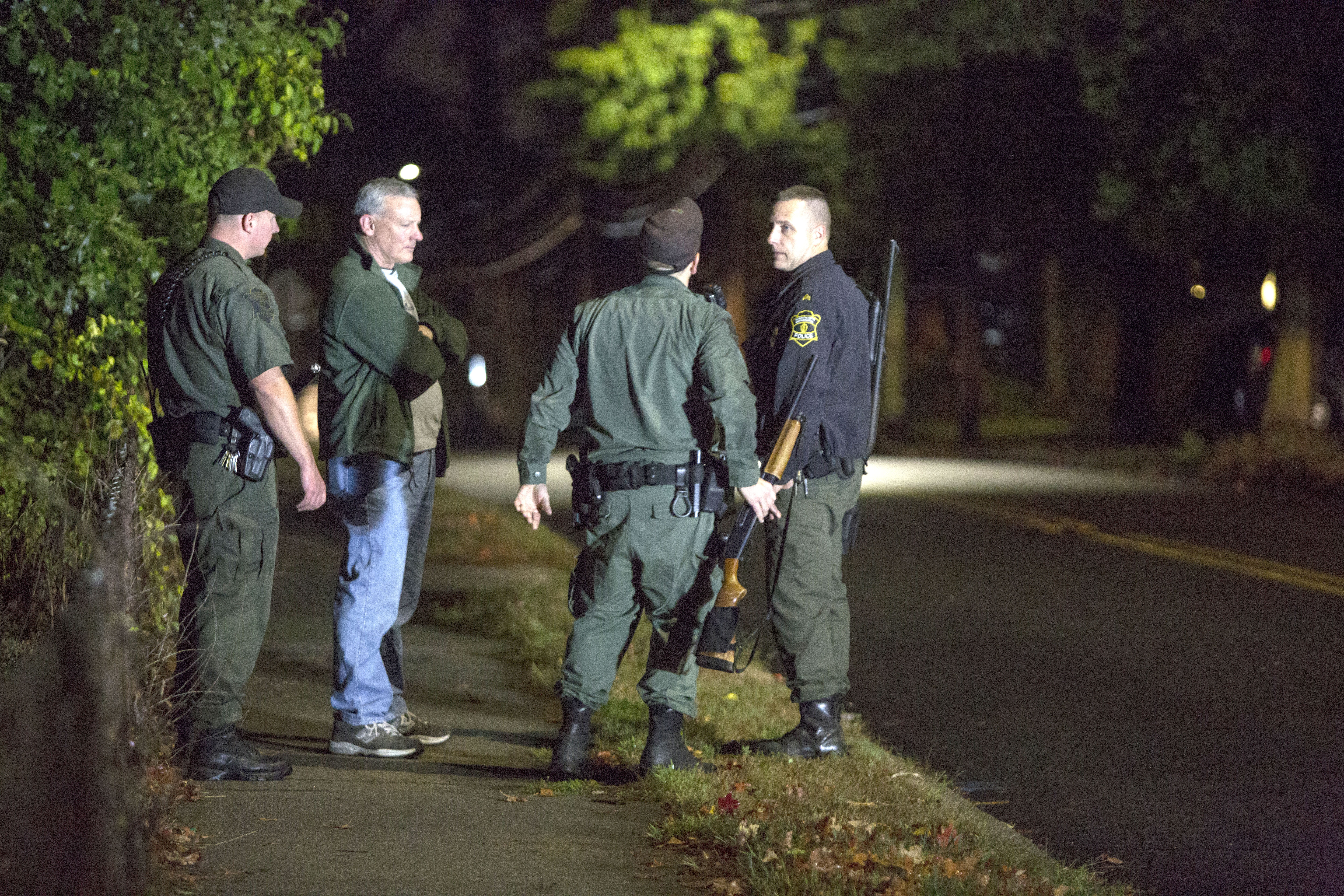 Police convened on Webster Street Friday night while looking for the bear.