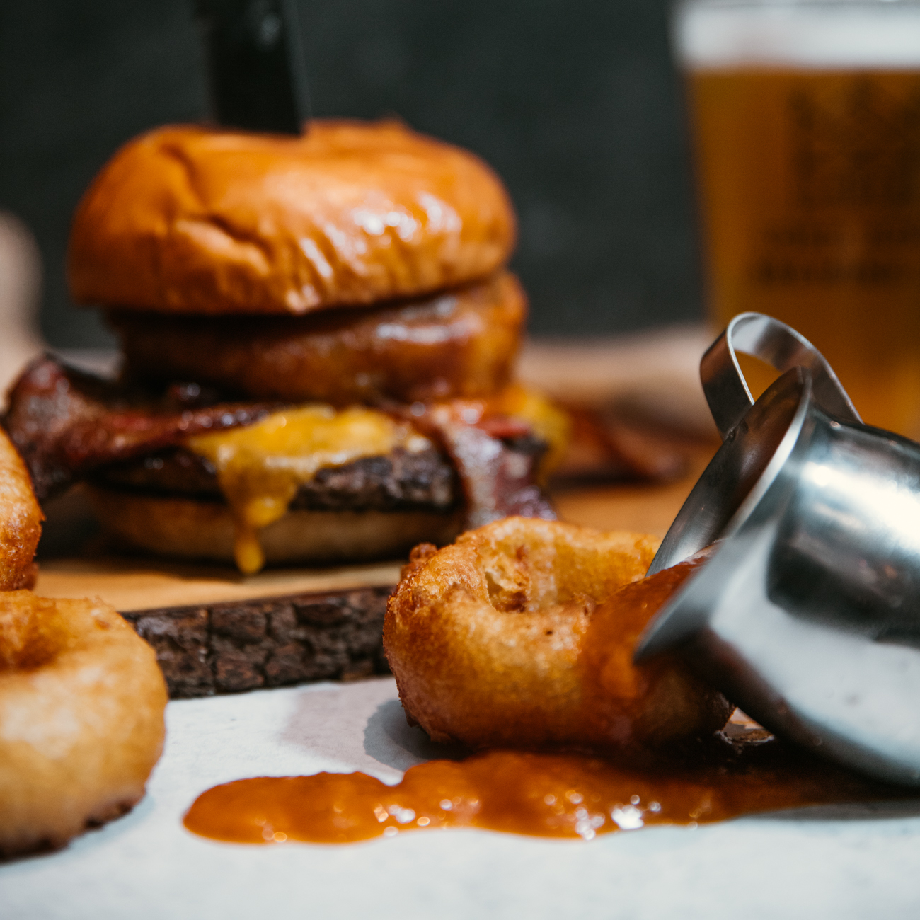 The Old Town Burger at Devilicious Eatery & Tap Room.