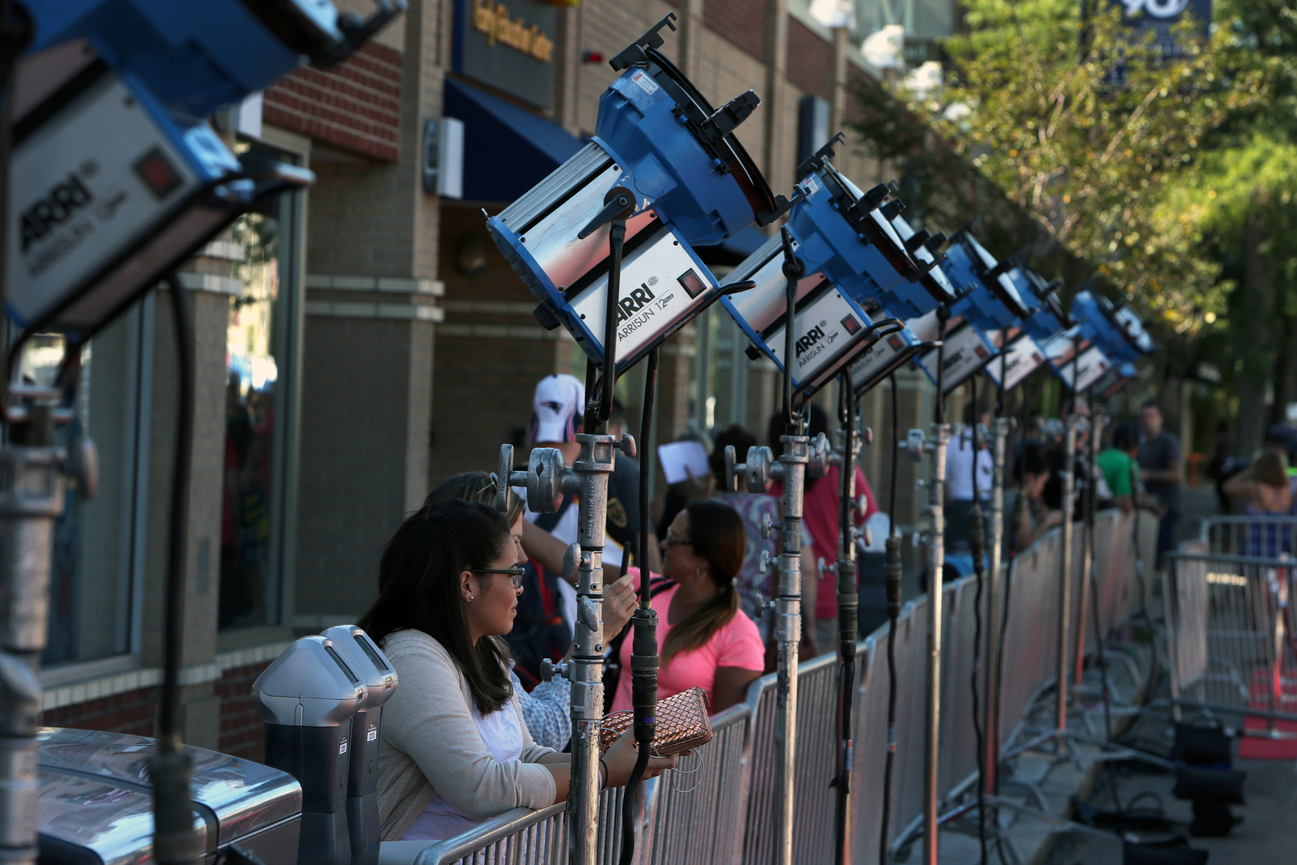 Fans lined Harvard Street in Brookline several hours before the premiere.