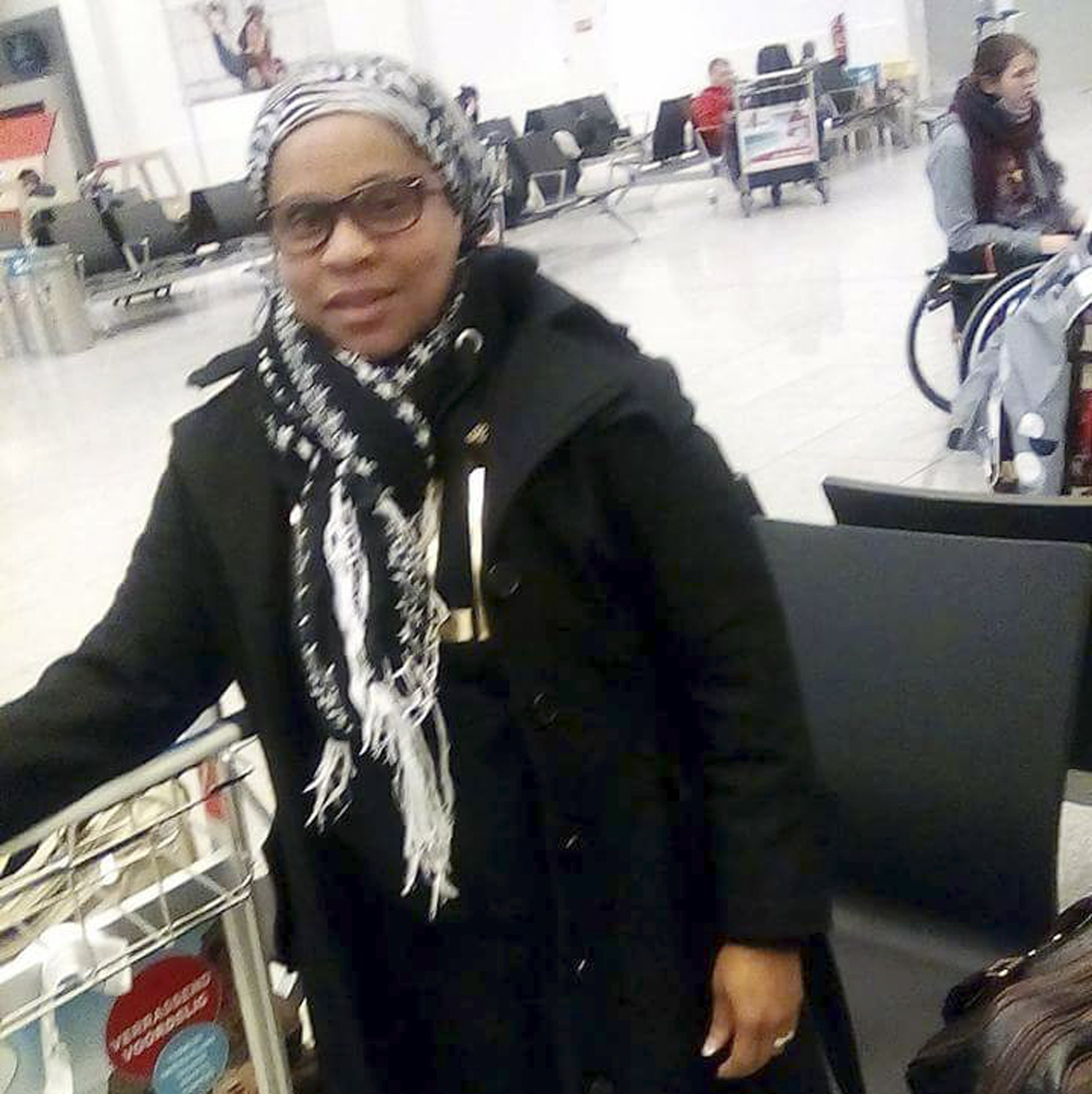 Elita Borbor Weah stood in the Brussels Airport in a photo taken shortly before bombs went off nearby.