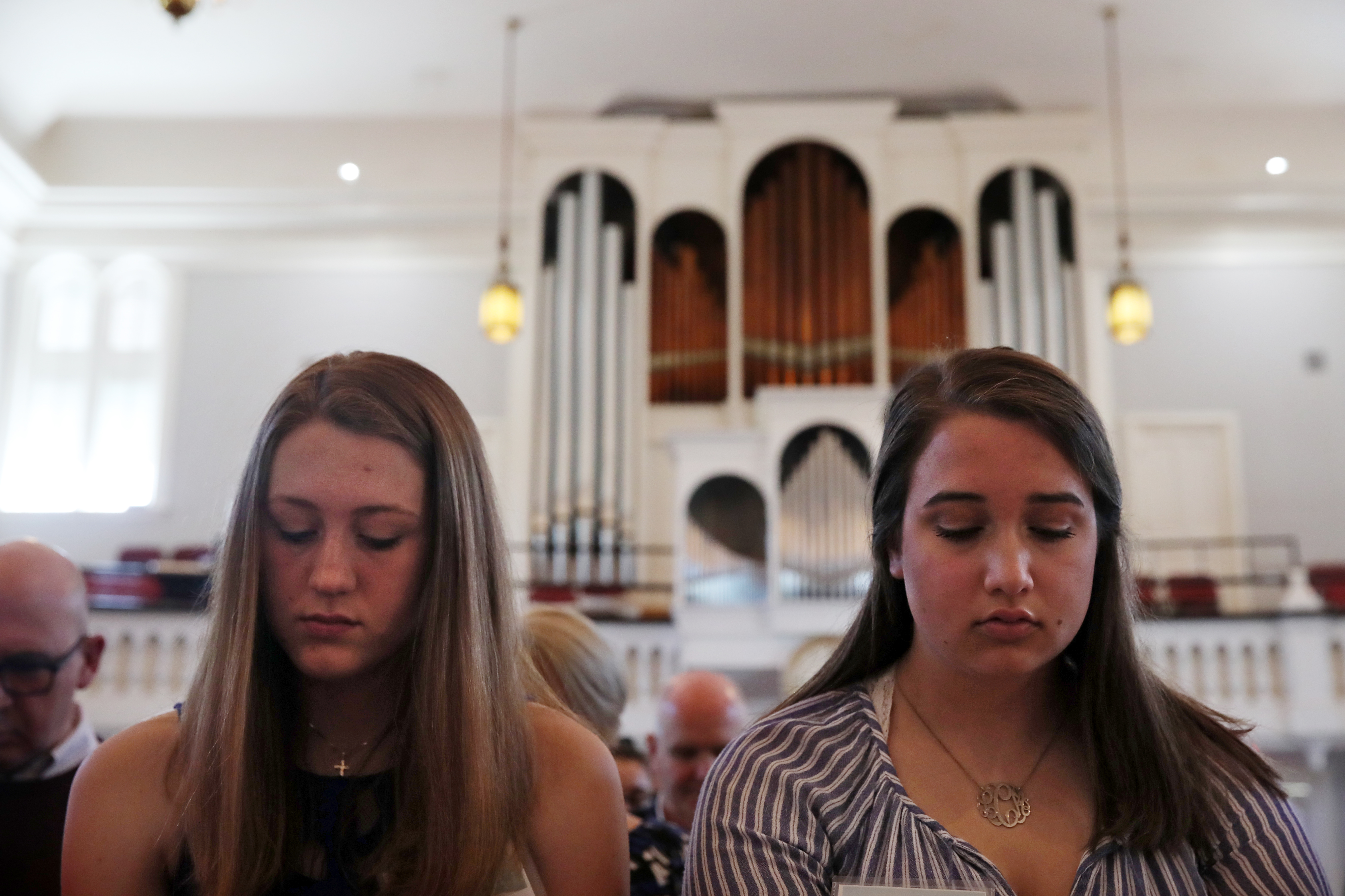 “We’re proving that Lucy was here. She was relevant and important to society. She deserves her remembrance; she deserves her place,” said Lila Caplan (right), 17, a junior from Swampscott, who sat next to Caroline Buck.