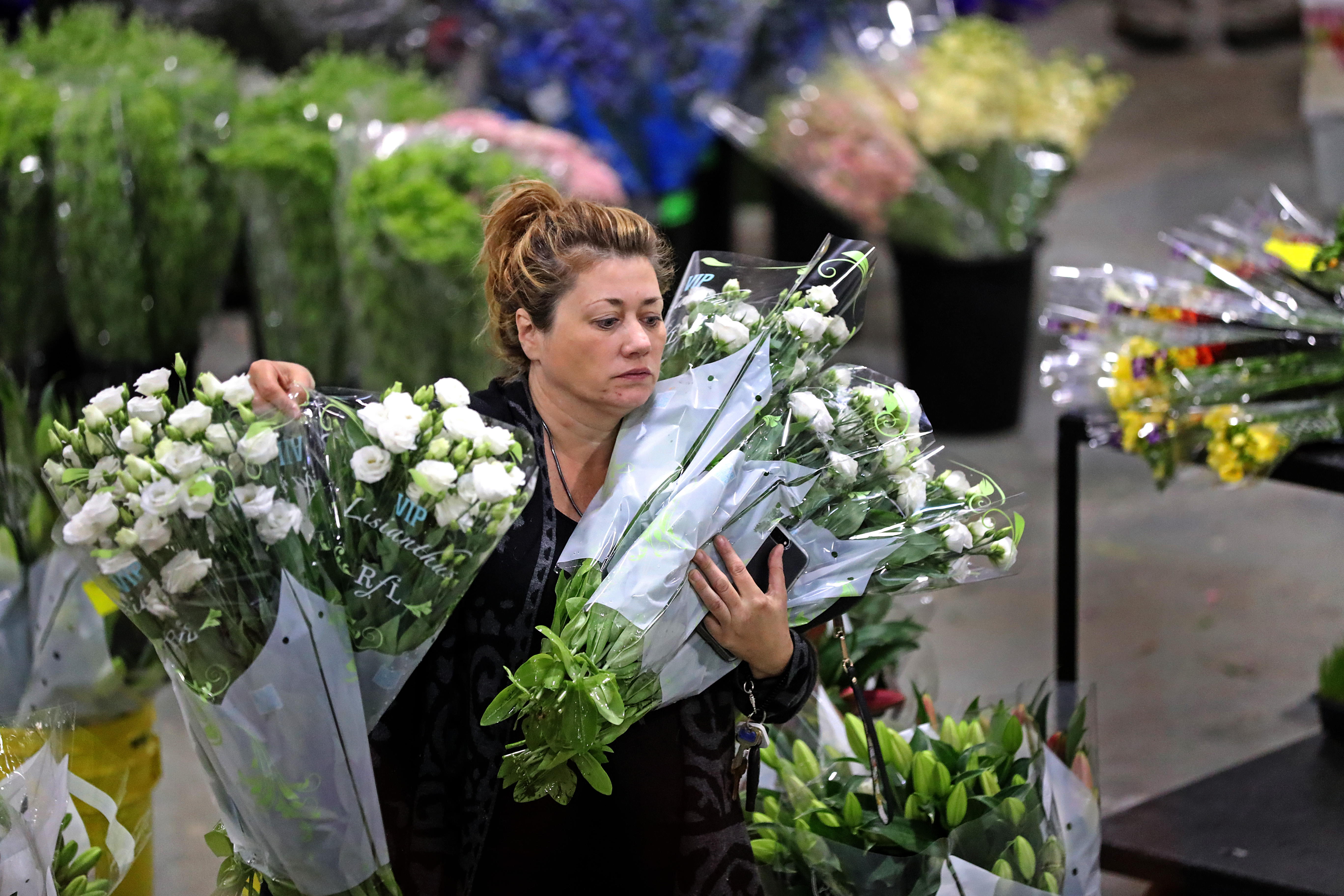 Michele Bernard shopped for her flower shop on Newbury Street.