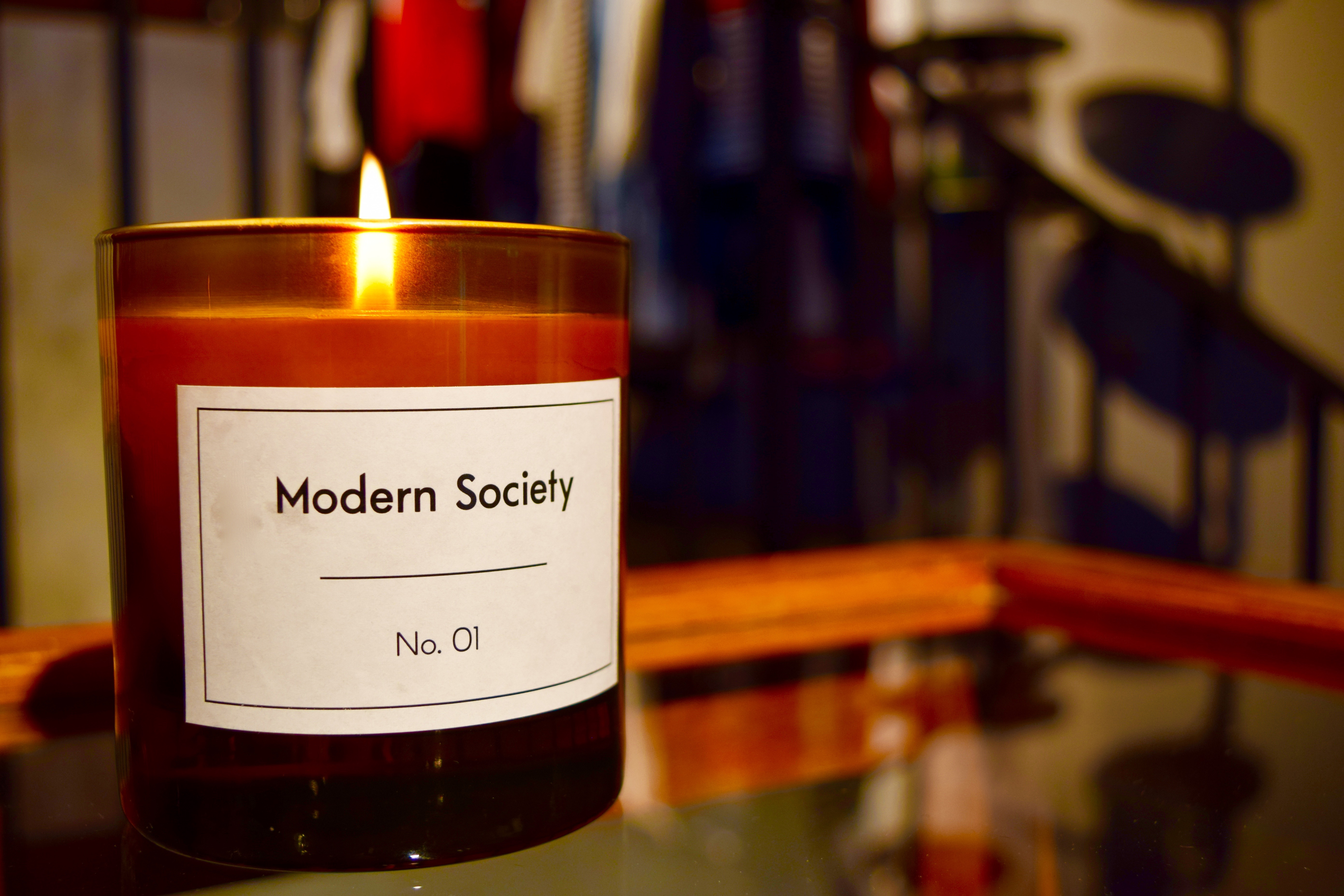 A candle at the store Modern Society in the Redchurch shopping district of London.