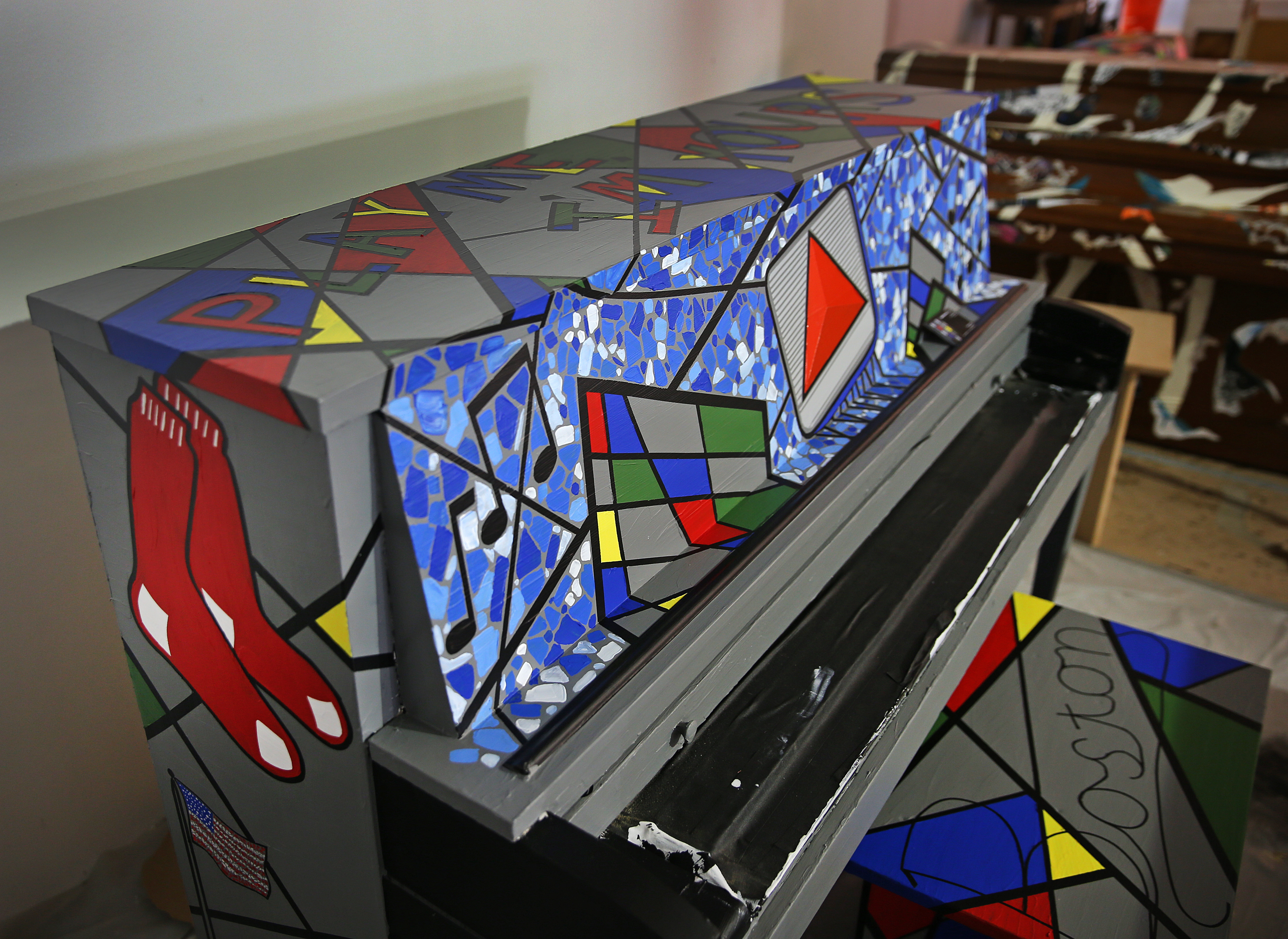 It just wouldn’t be a Boston art installation without a nod to Fenway Park and the Red Sox.