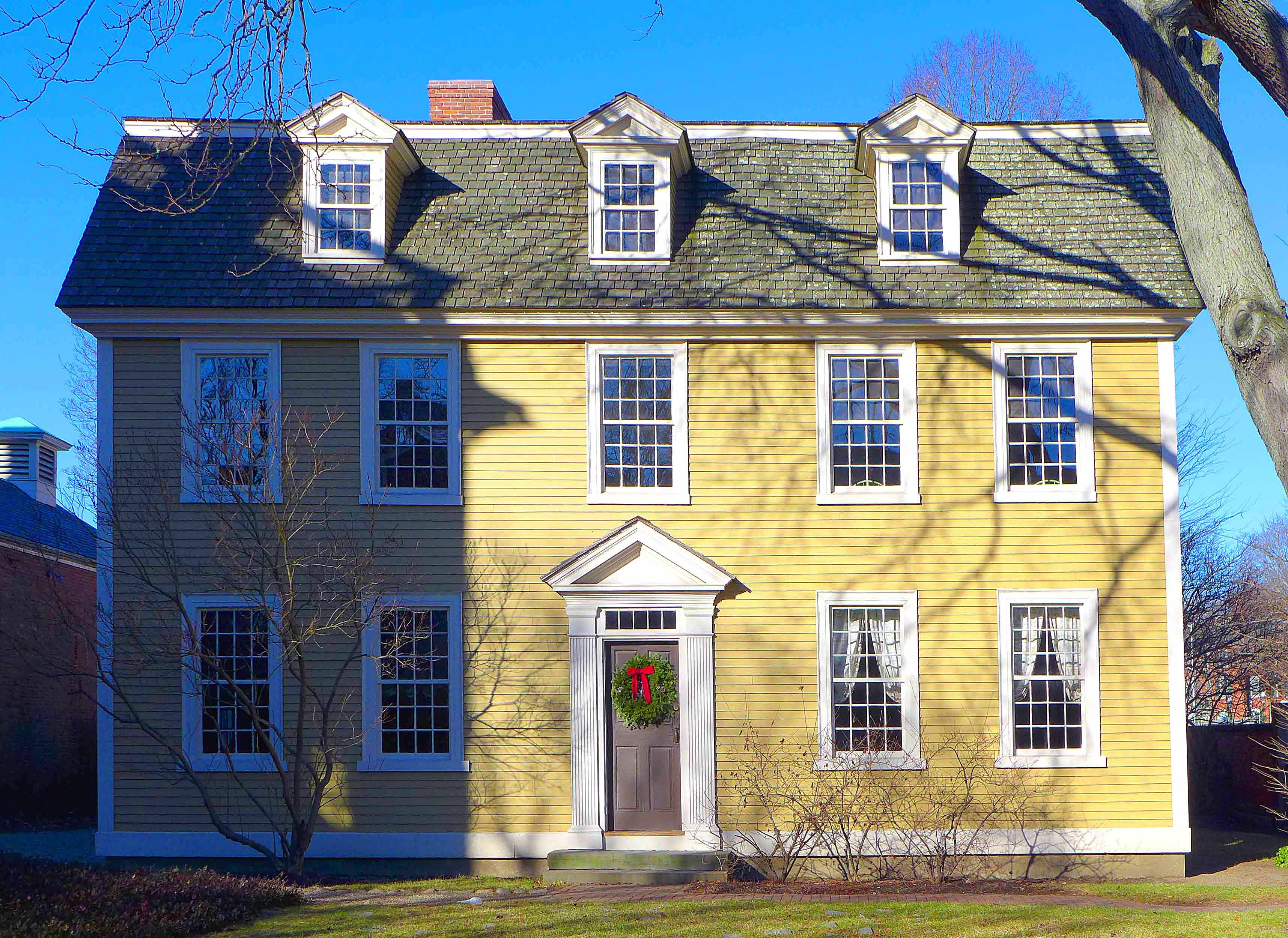 The Crowninshield-Bentley House: Built circa 1727-30 on another site for Captain John Crowninshield, it was moved and restored in 1959-60 and now is a property of the Peabody Essex Museum.