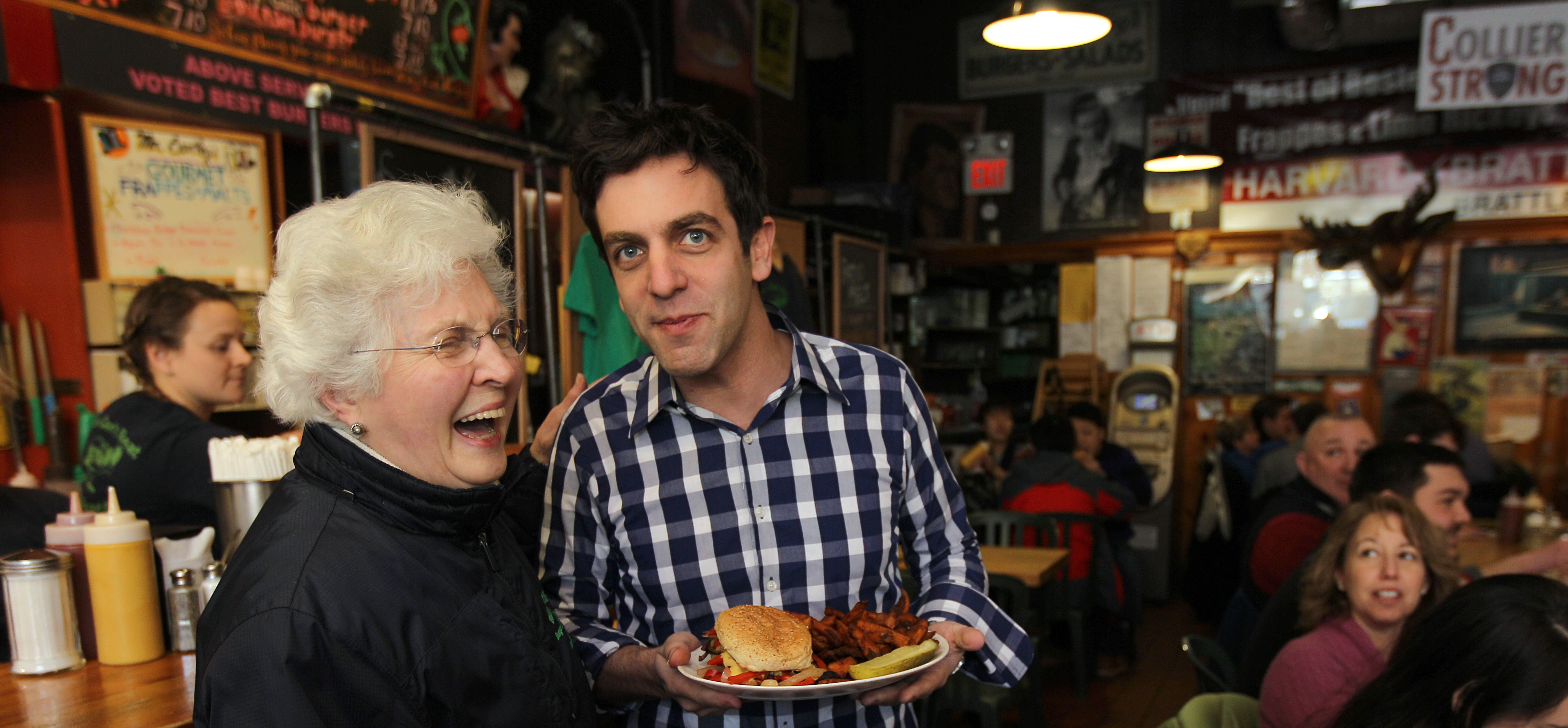 In Town B J Novak Gets His Own Burger The Boston Globe In Town B J Novak Gets His Own Burger The Boston Globe