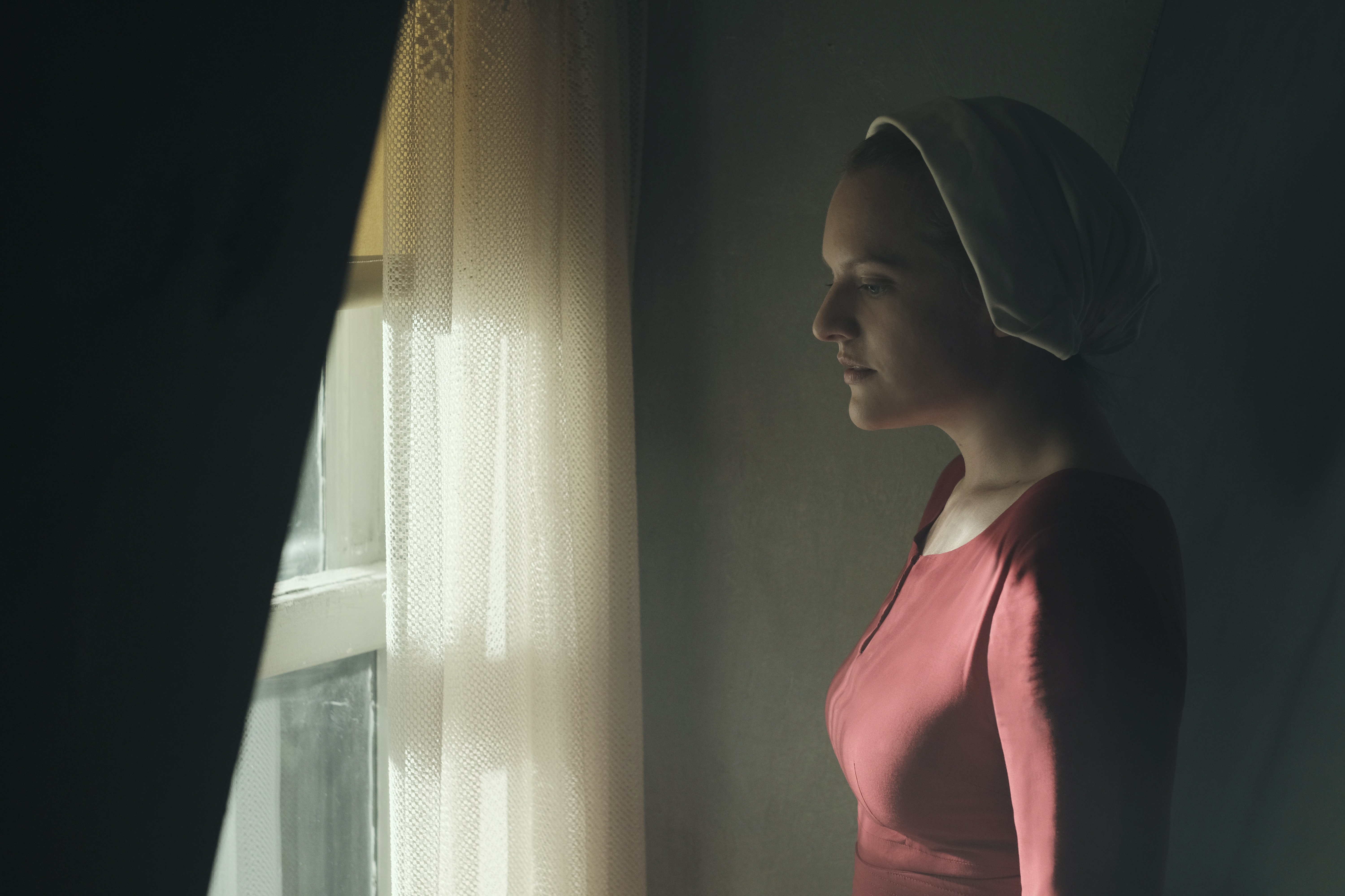 Elisabeth Moss stars as Offred in “The Handmaid’s Tale.”