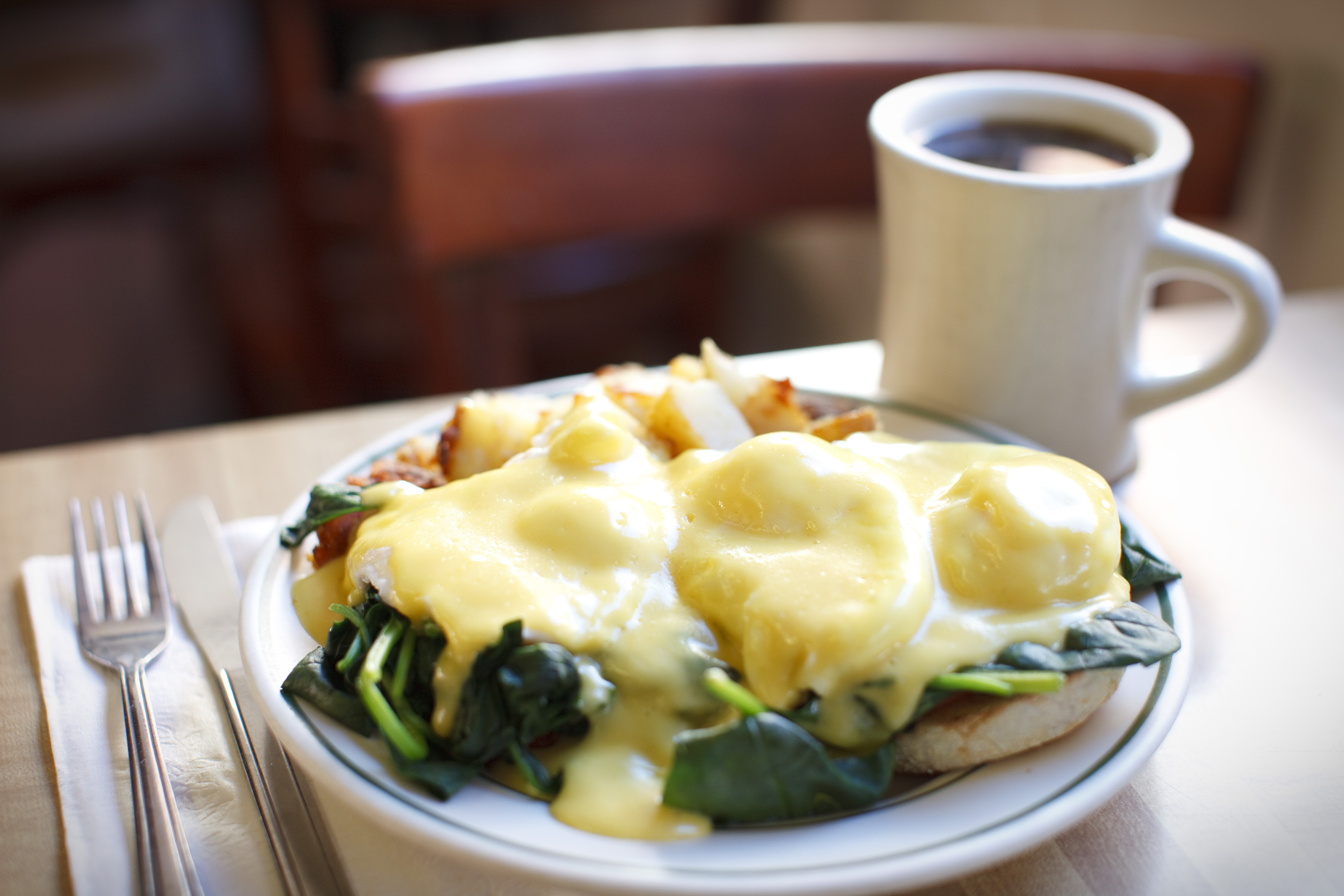 Florentine eggs Benedict at Capitol Diner.