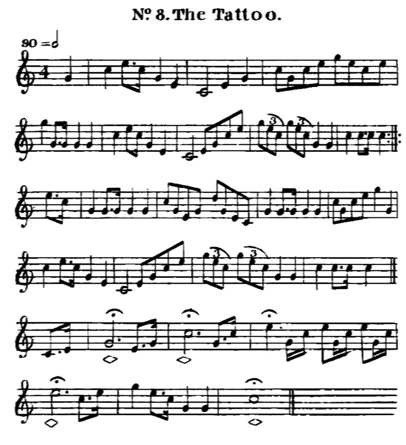 "The Tattoo" as published in General Winfield Scott's 1835 "Infantry Tactics."