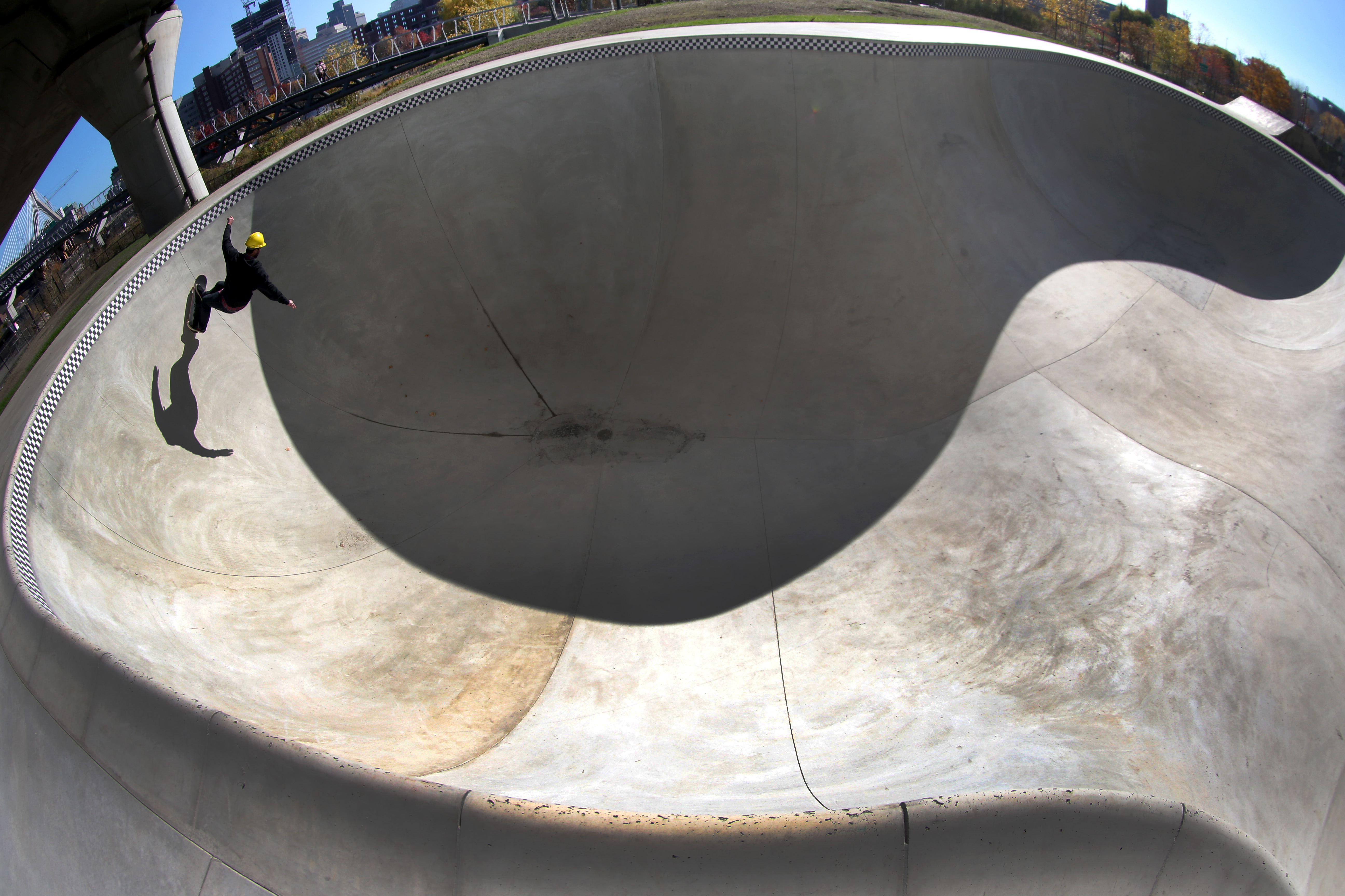 Jarod Kershek, with Stantec Design Group, tested out the park.