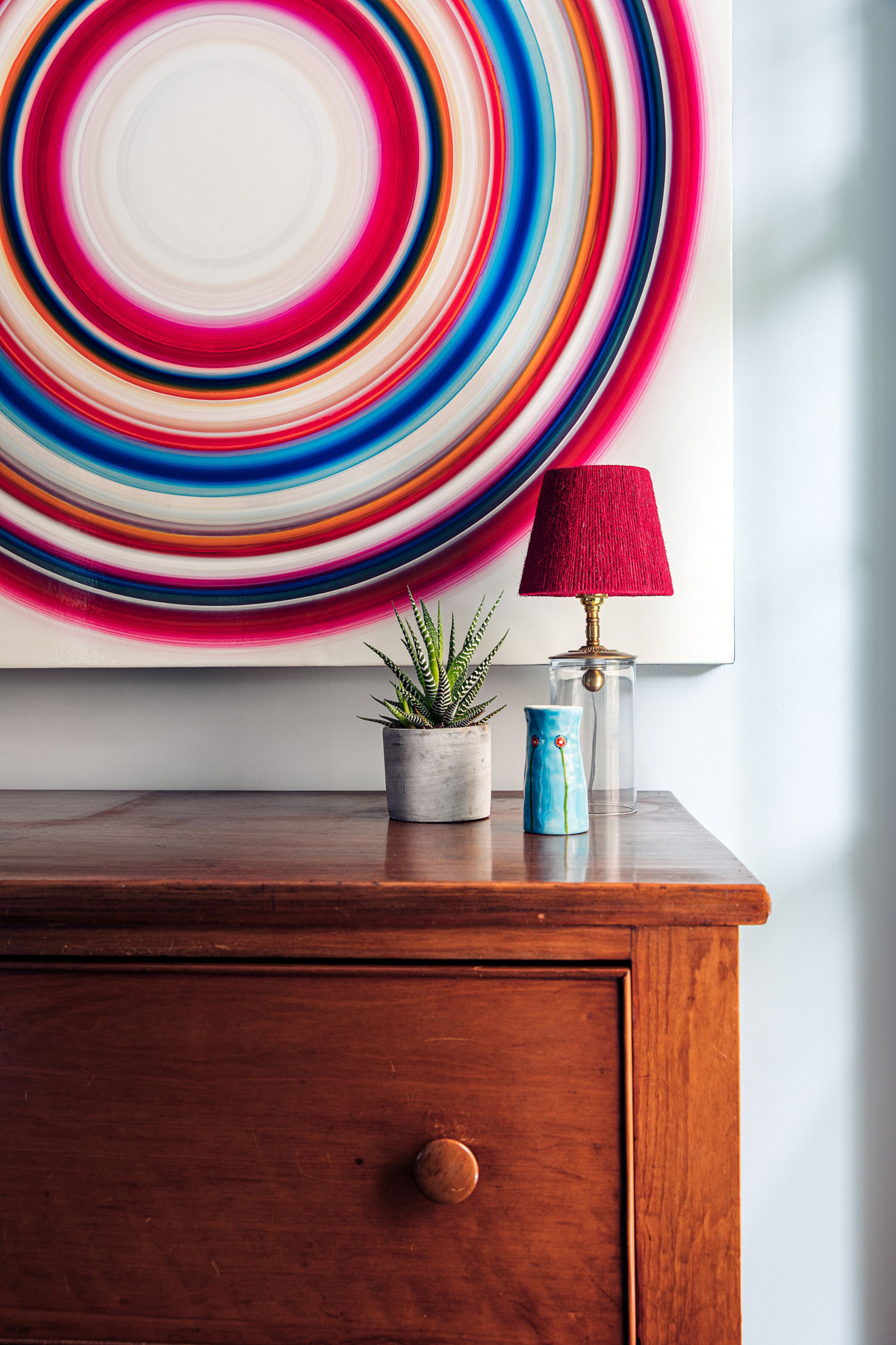 Classic furnishings and colorful accents help transform the family room.