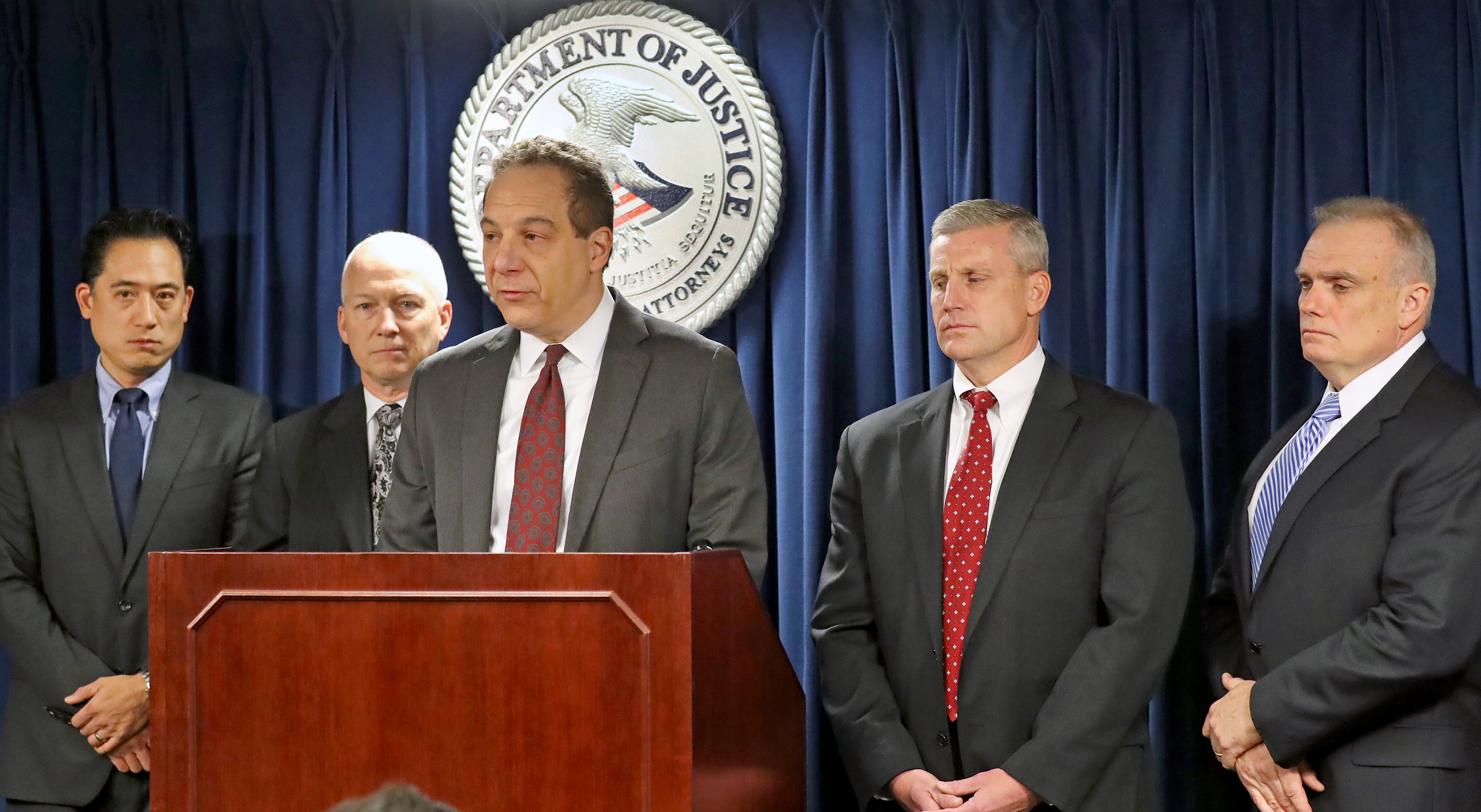 US Attorney William D. Weinreb addressed the media about the Joyce indictment.