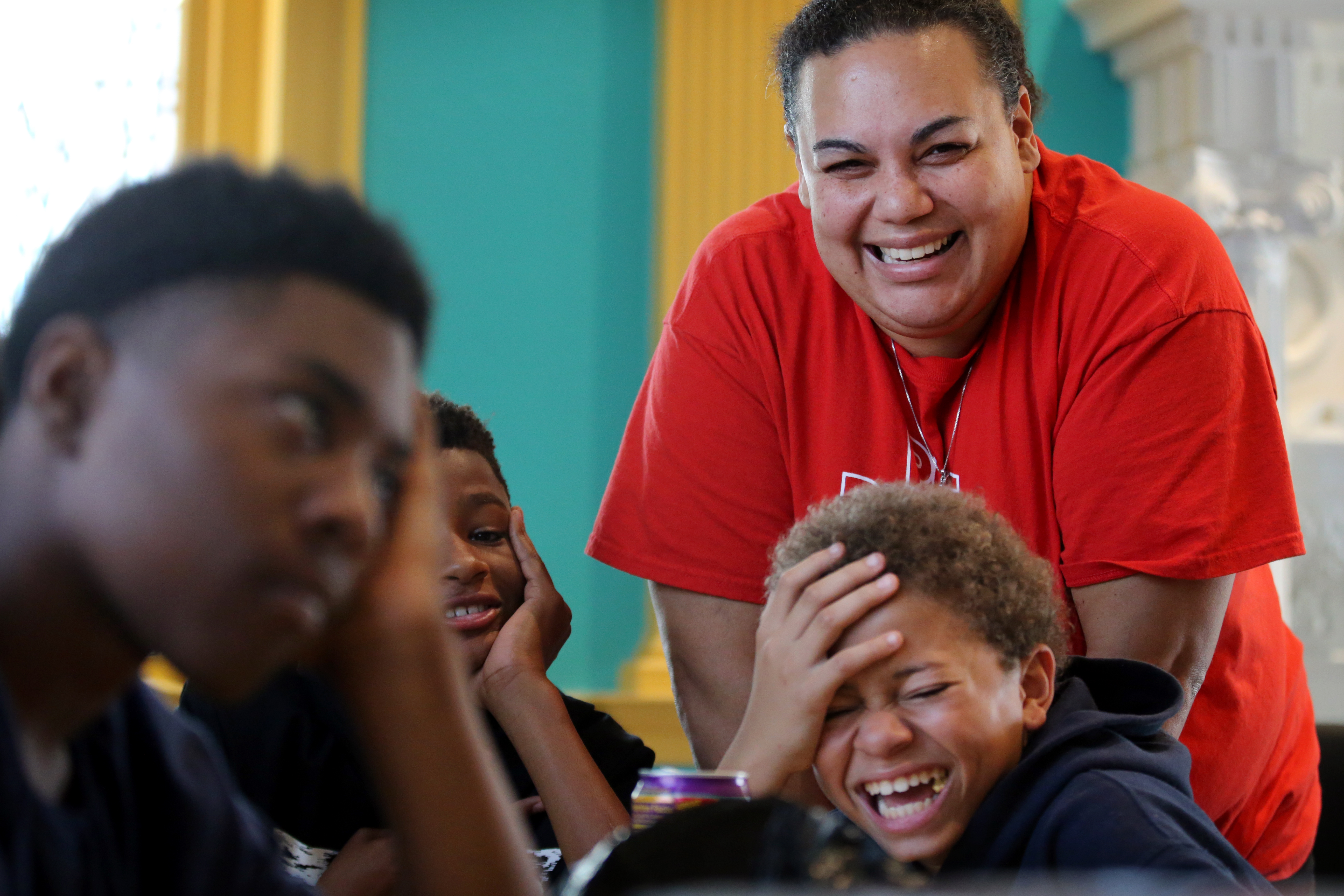 Carla Christopher worked with young people during a drop-in program at Union Evangelical Lutheran Church in York. Christopher also works as an equity coordinator at York County School of Technology.