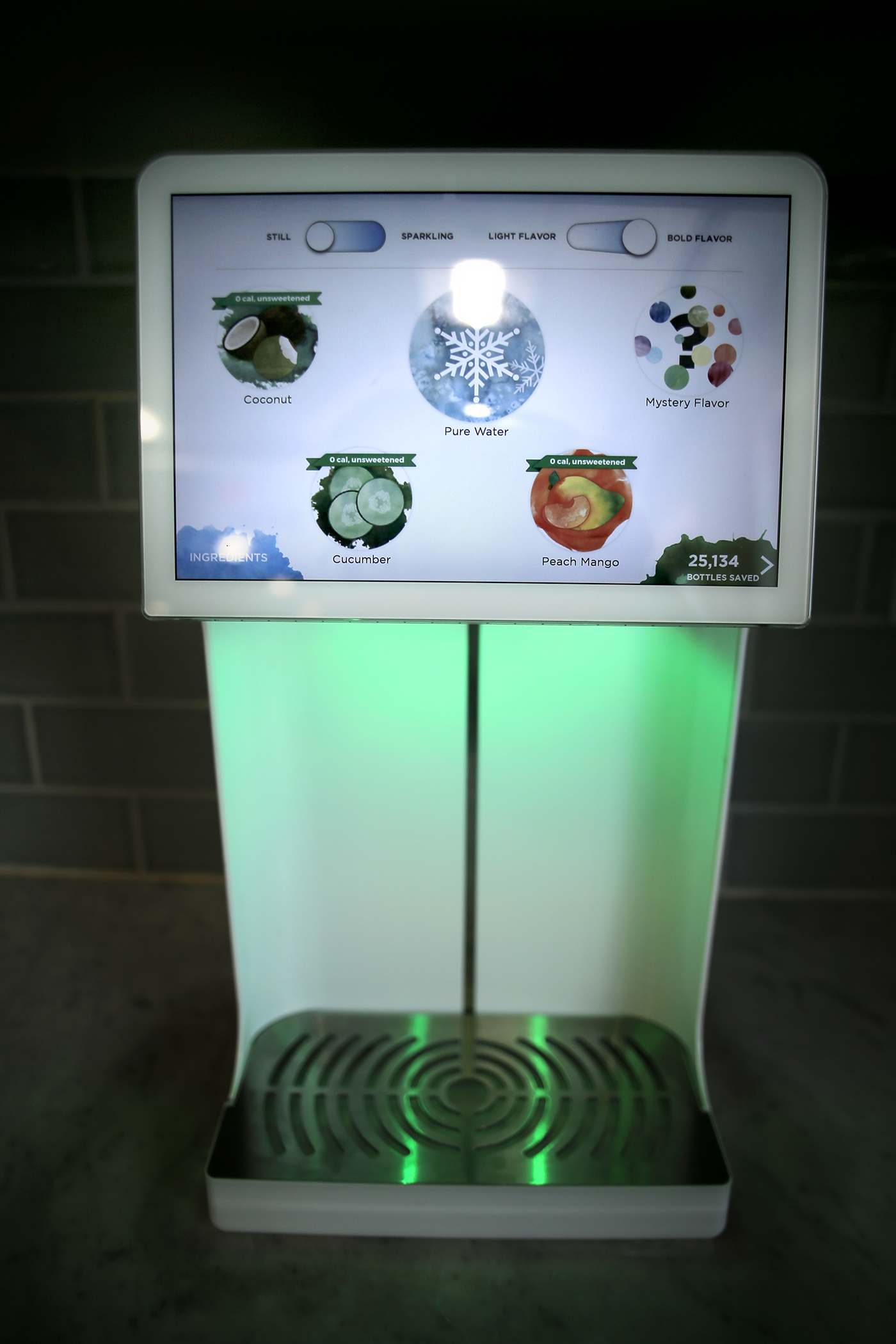 A Bevi machine dispenses flavored water. The company’s CEO sees Bevi and Smoodi as being part of “a shift toward healthier, cleaner ingredients” in food and drink.