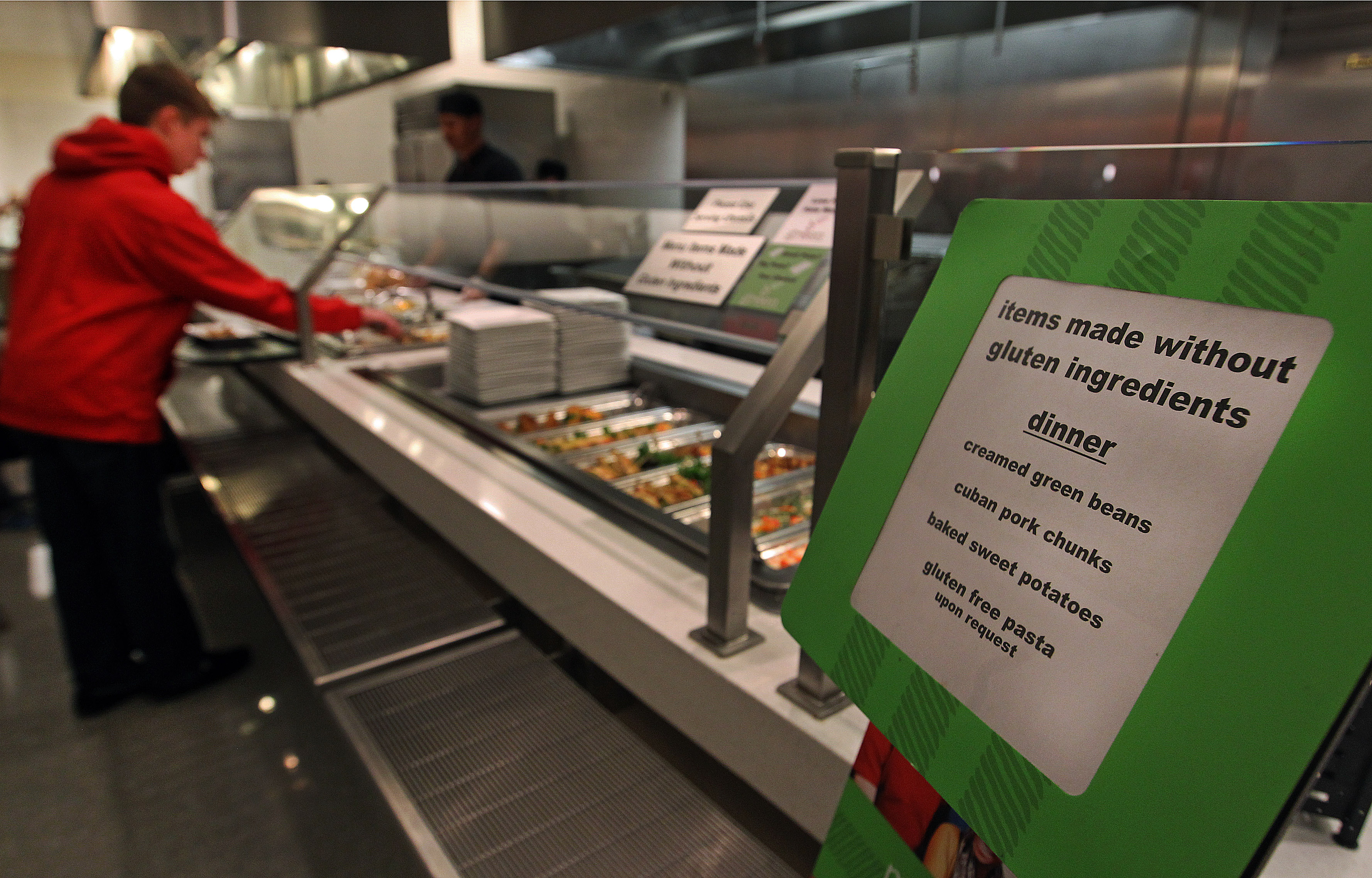 The gluten-free zone at Northeastern University's International Village dining hall, as pictured in 2013.