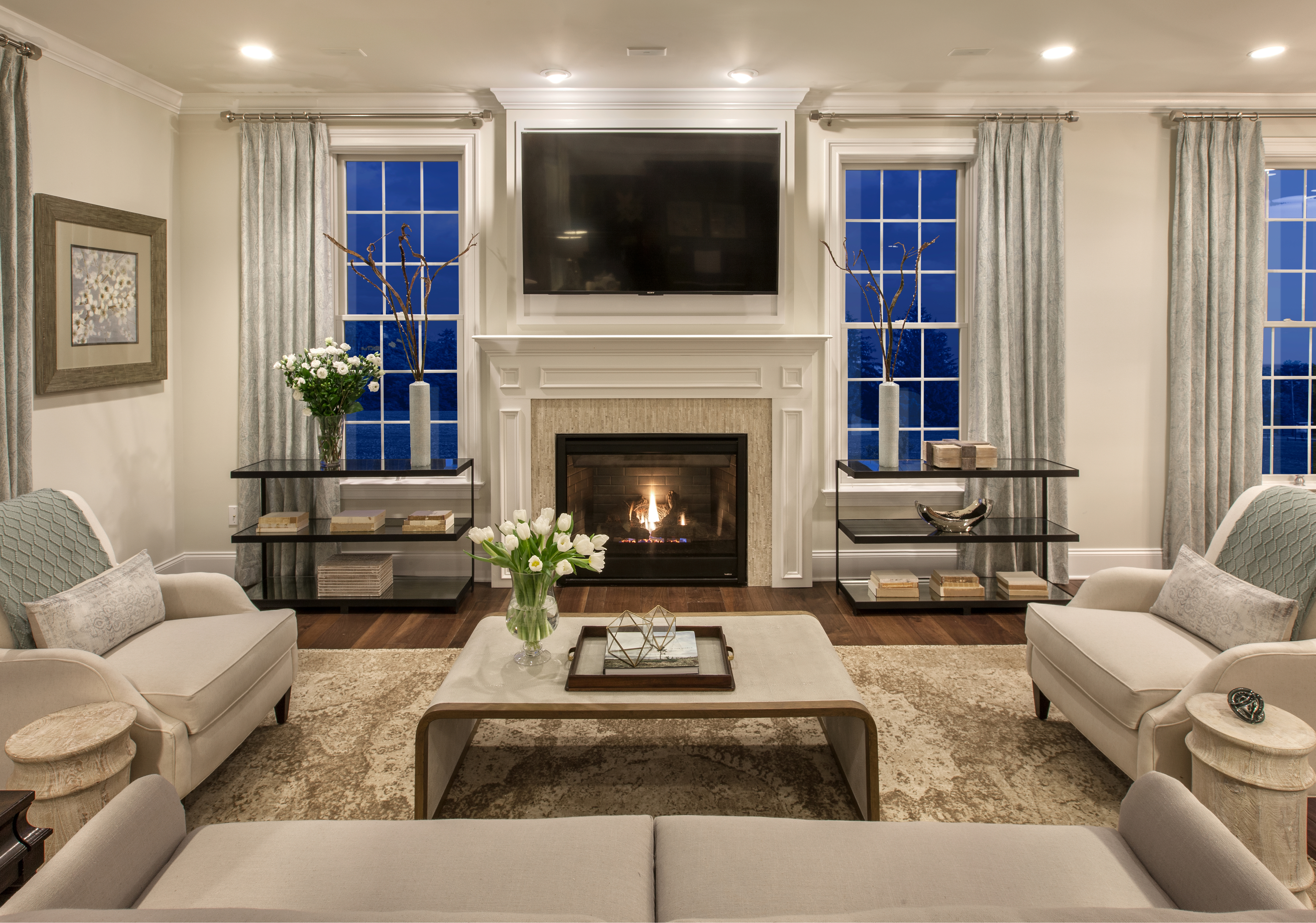 Remember that the paint color you choose may look different at various times of the day and night.