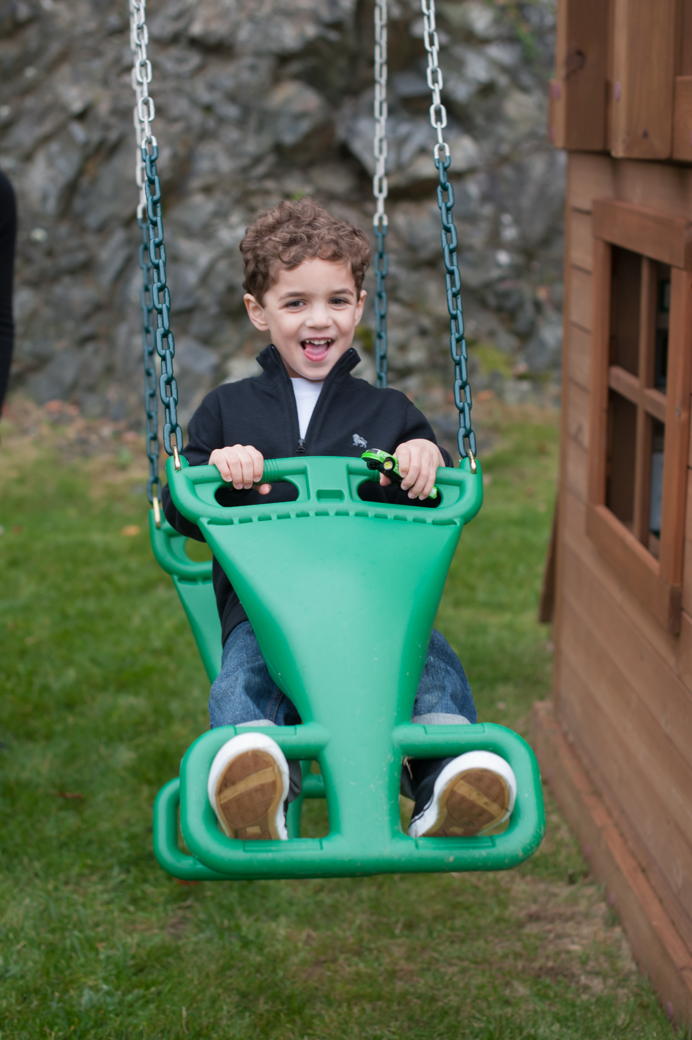 Charlene DeLoach, who blogs on Metrowest Mamas, said her 5-year-old son’s favorite spot is a swing in the backyard.