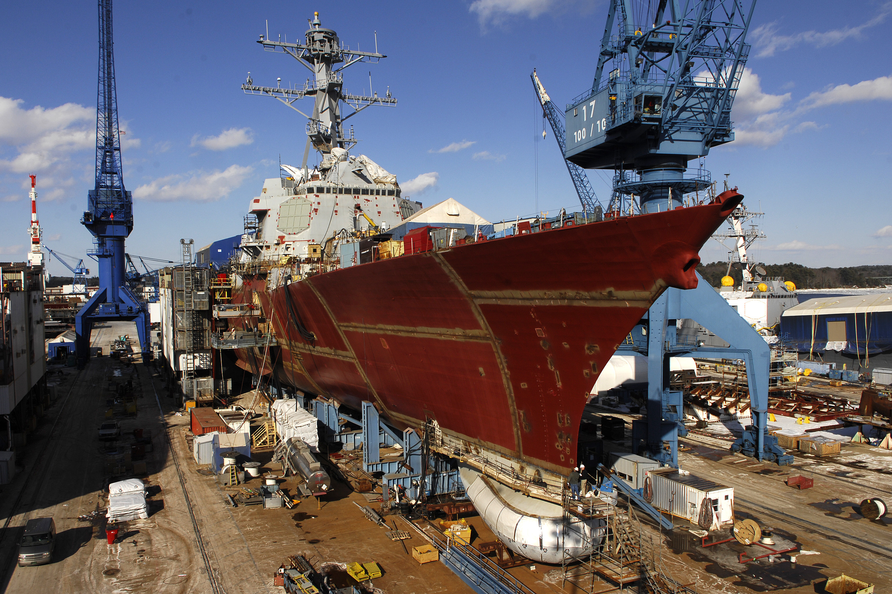 The Arleigh Burke DDG 51 Class Destroyer at Bath Iron Works.