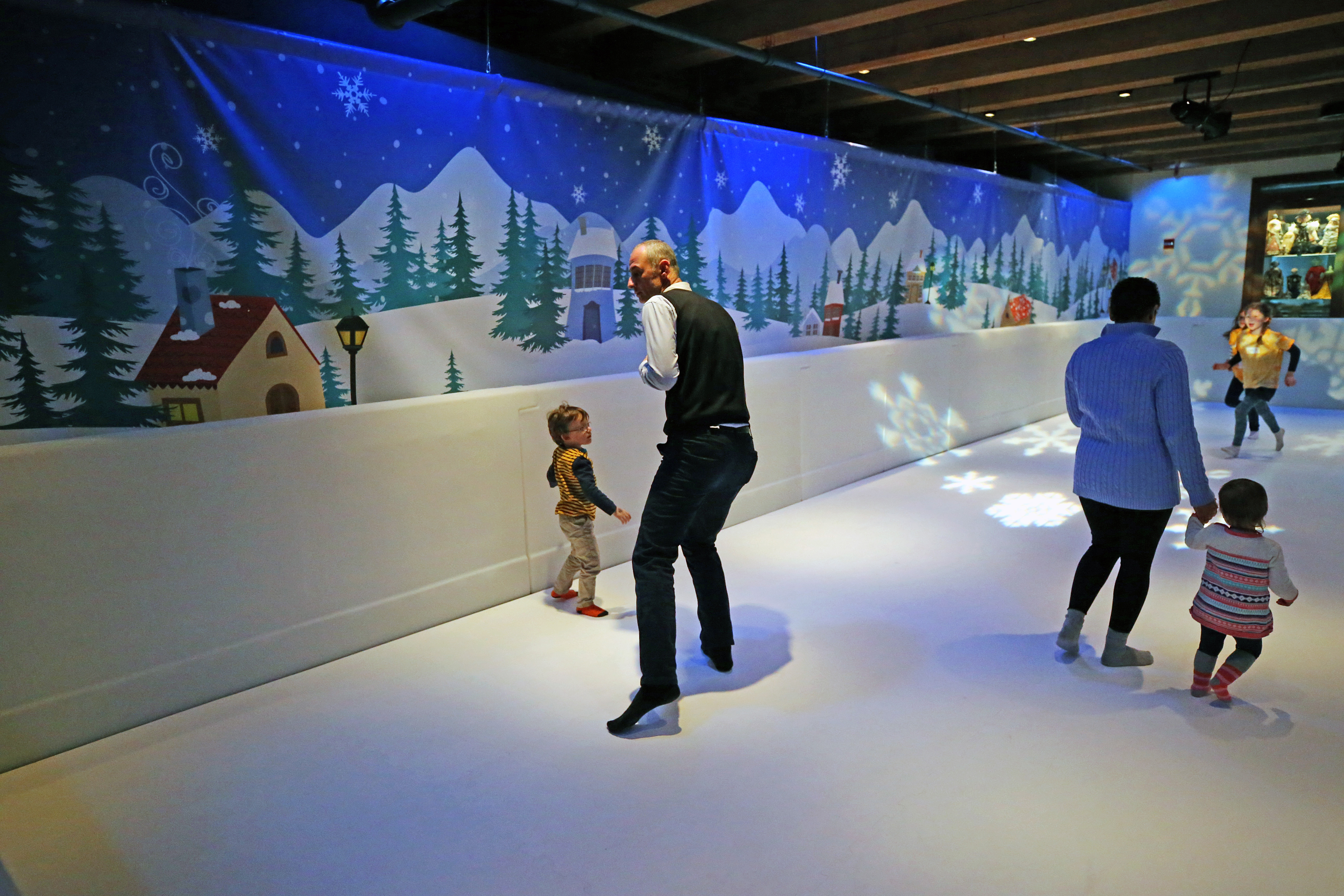 Sock skating in the Children's Museum