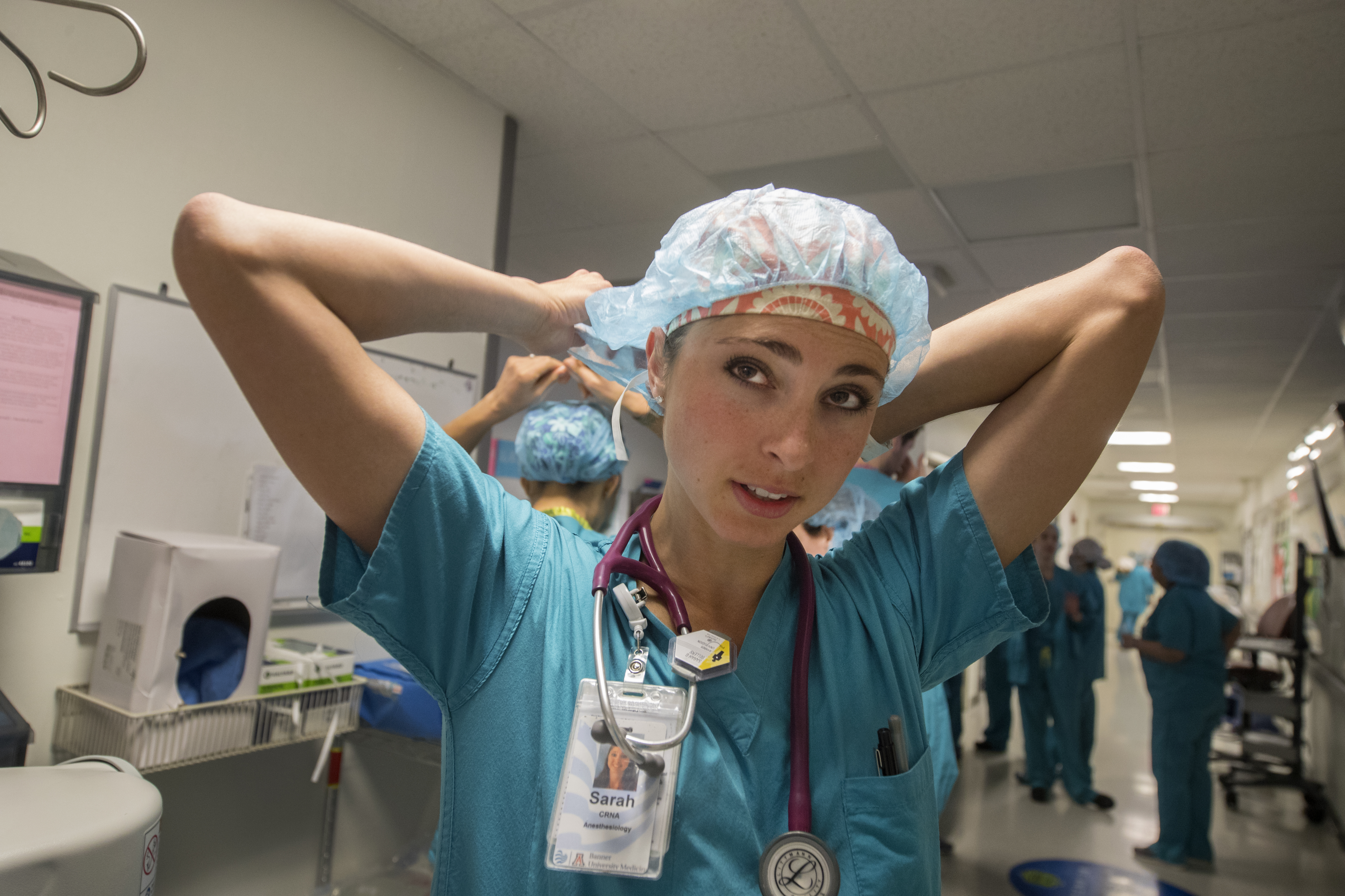 At work as a nurse anesthetist at Banner-University Medical Center Tucson.