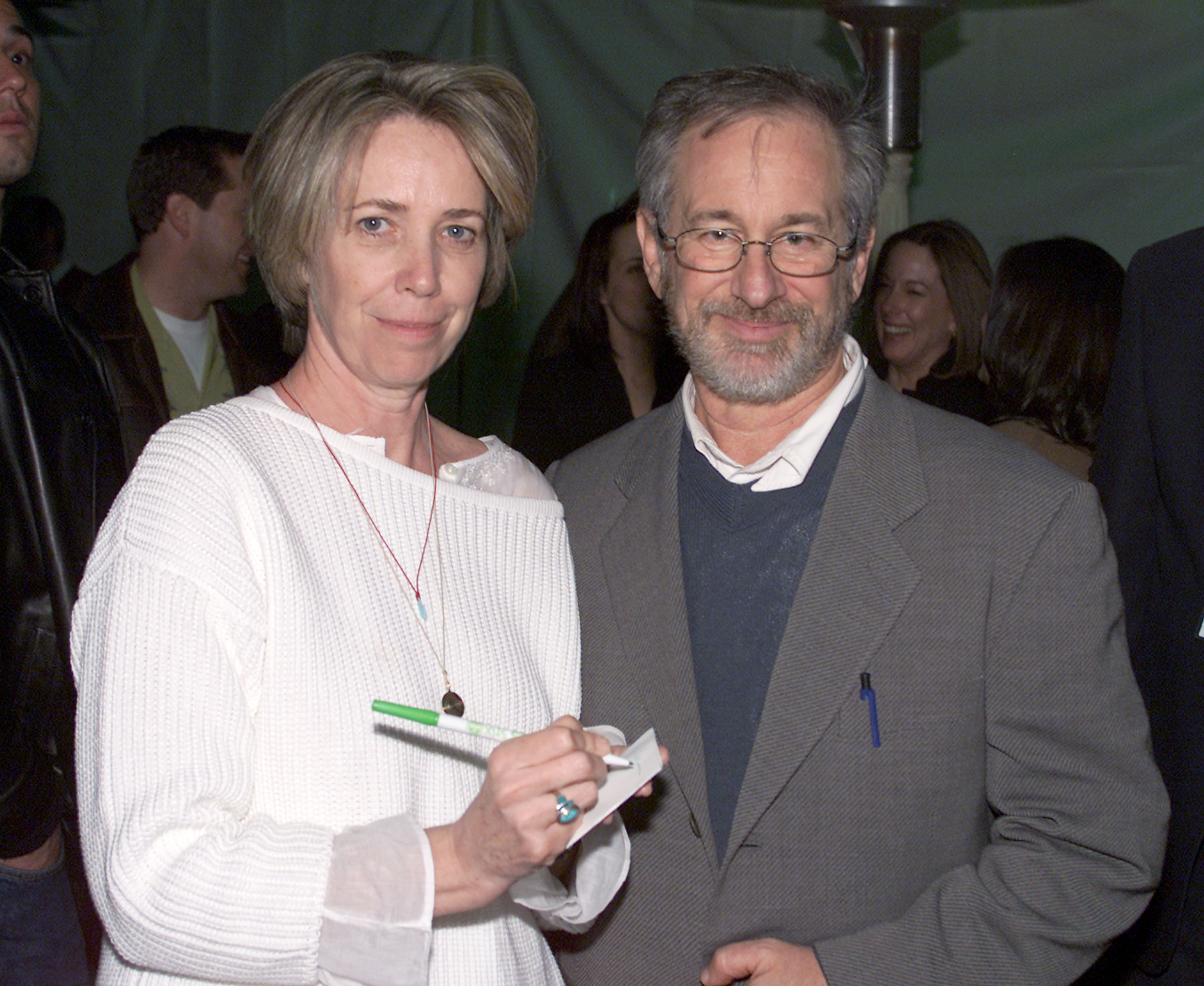 Screenwriter Melissa Mathison and Steven Spielberg at the 20th anniversary of "E.T. The Extra-Terrestrial" in Los Angeles, March 2002