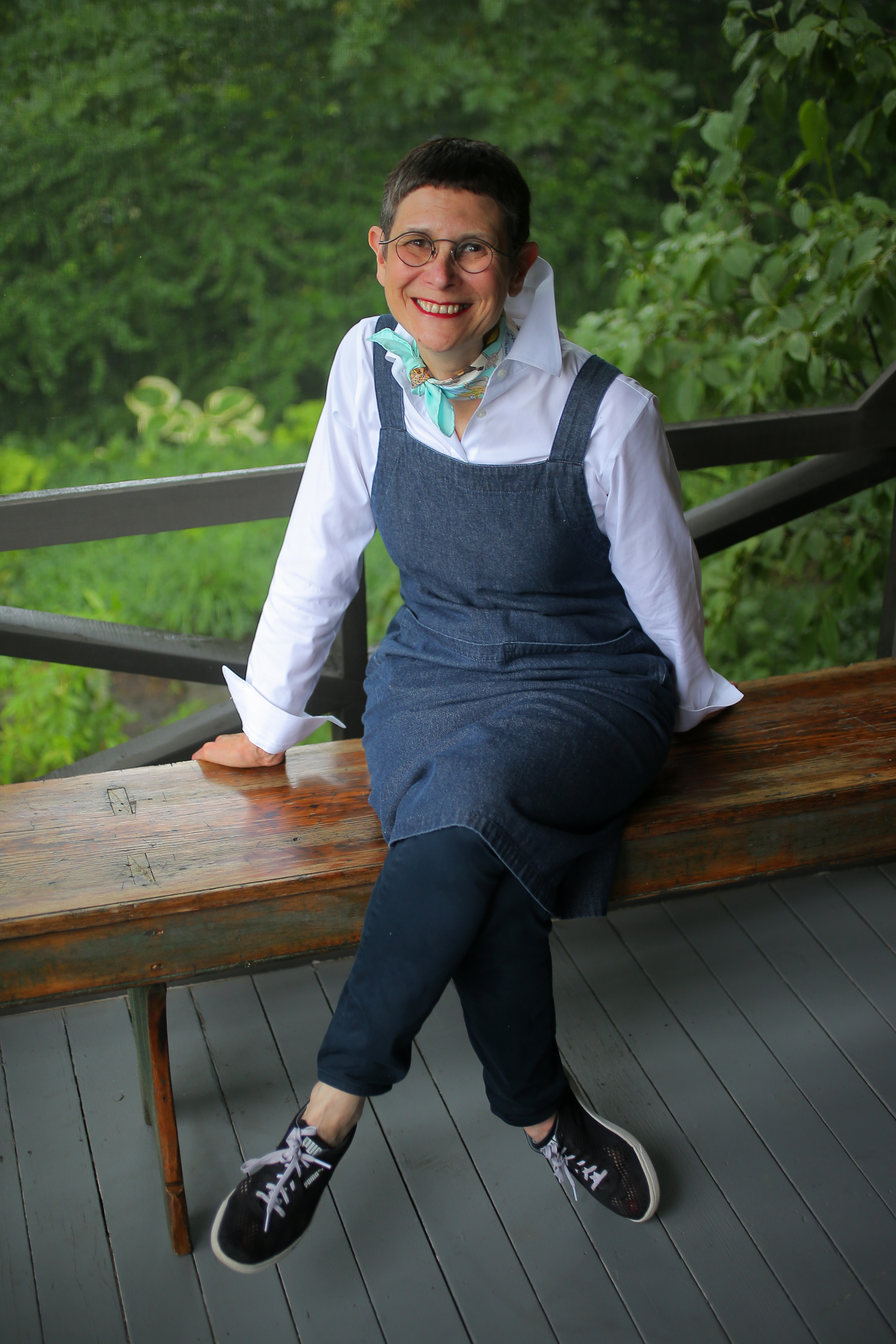 Dorie Greenspan (pictured) made a simple apple cake in Sheryl Julian’s kitchen. The recipe is in Greenspan’s new book, “Baking Chez Moi,’’ which features many uncomplicated, elegant confections.