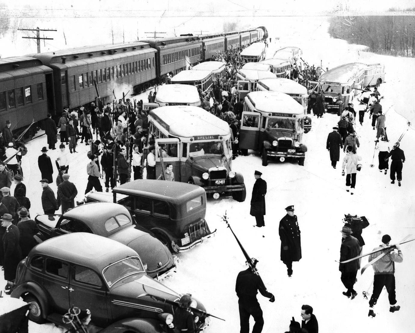 In the 1930s, New Yorkers could take the "Snow Clipper" train to the Berkshires to ski western Mass. mountains.