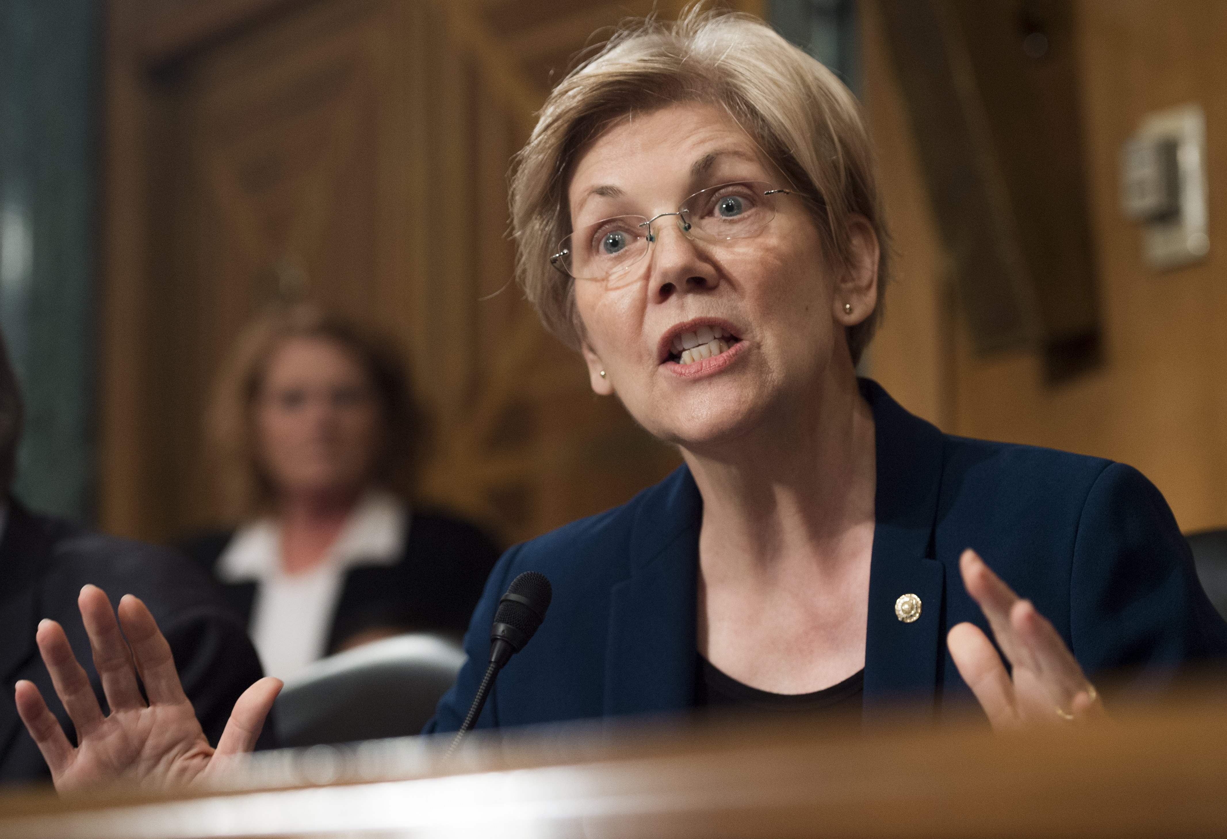 Senator Elizabeth Warren spoke at Tuesday’s hearing.