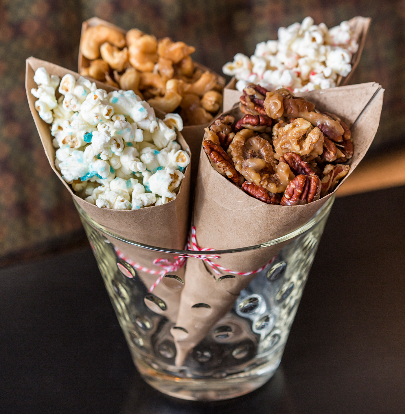 Toffee pecans (front right).