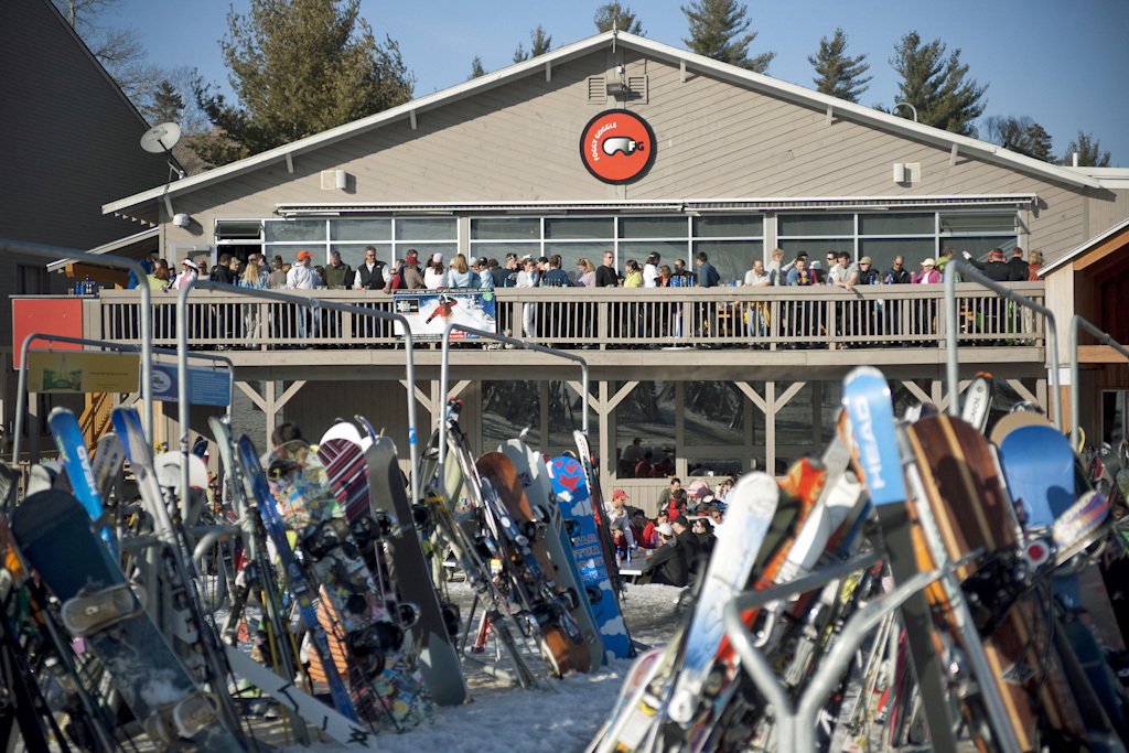 The Foggy Goggle at Sunday River is at the South Ridge Lodge.