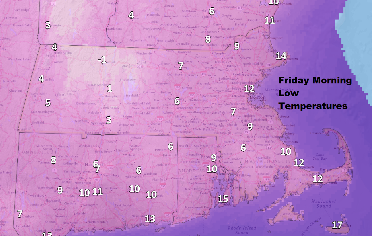Friday morning lows will be one of the coldest starts to winter ever recorded so early!