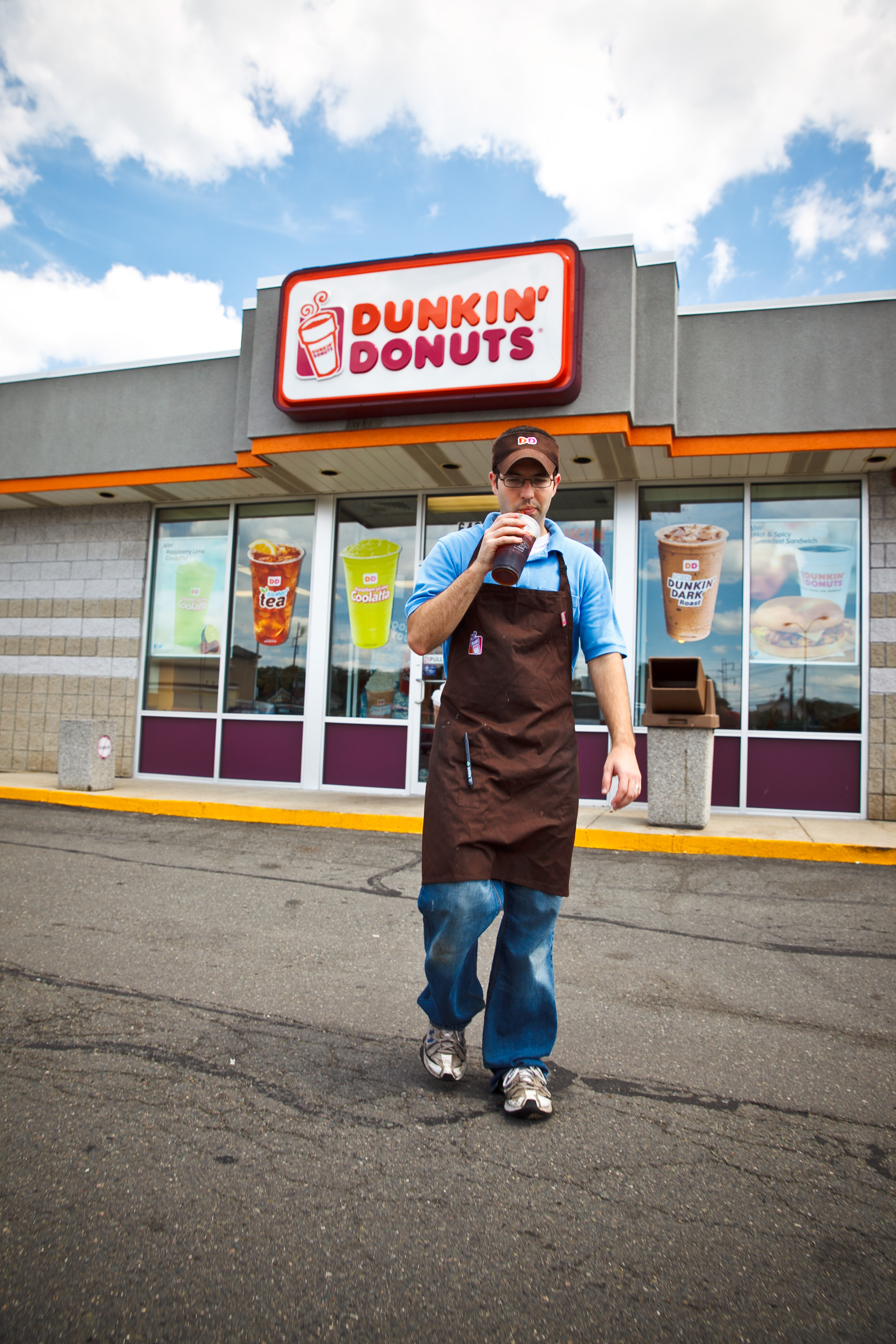 Brandon and Myke got jobs at Dunkin’ Donuts because they figured it was a good way to get to know the locals.