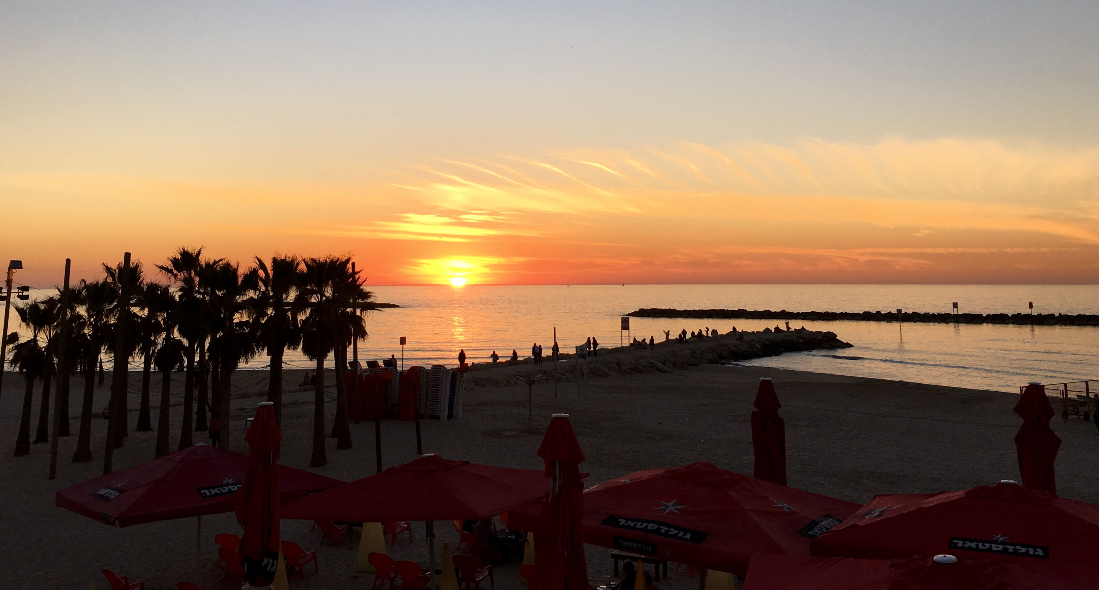 A beach in Tel Aviv, Israel.