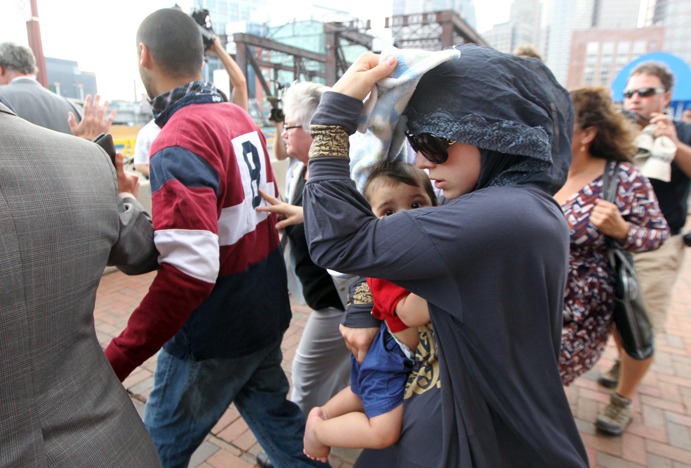Dzhokhar Tsarnaev’s relatives left the courthouse shortly after his arraignment.