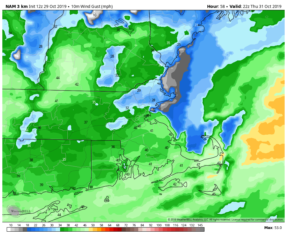 Winds will be gusty Thursday afternoon into Friday.