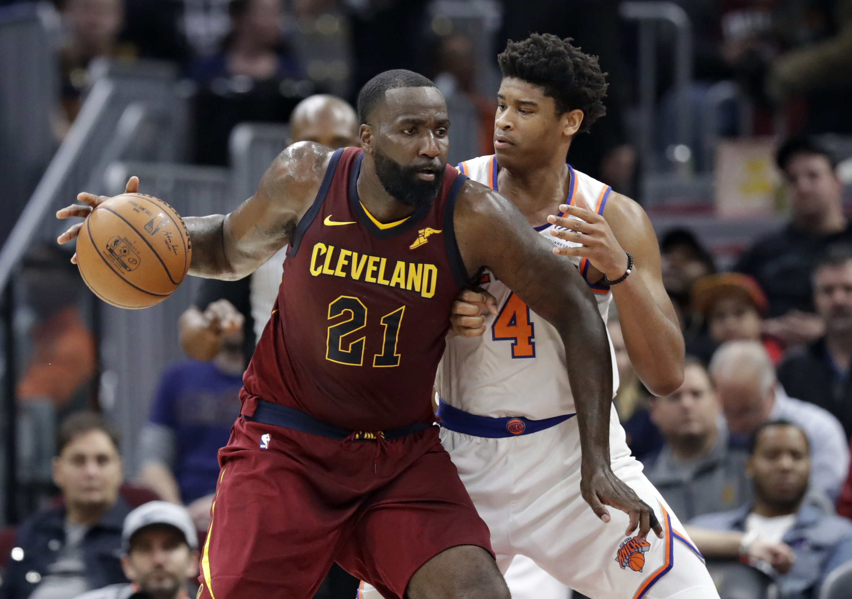 Former Celtic Kendrick Perkins, left, seen last season with the Cavaliers, is looking to play one more season in the NBA after being waived in the offseason.
