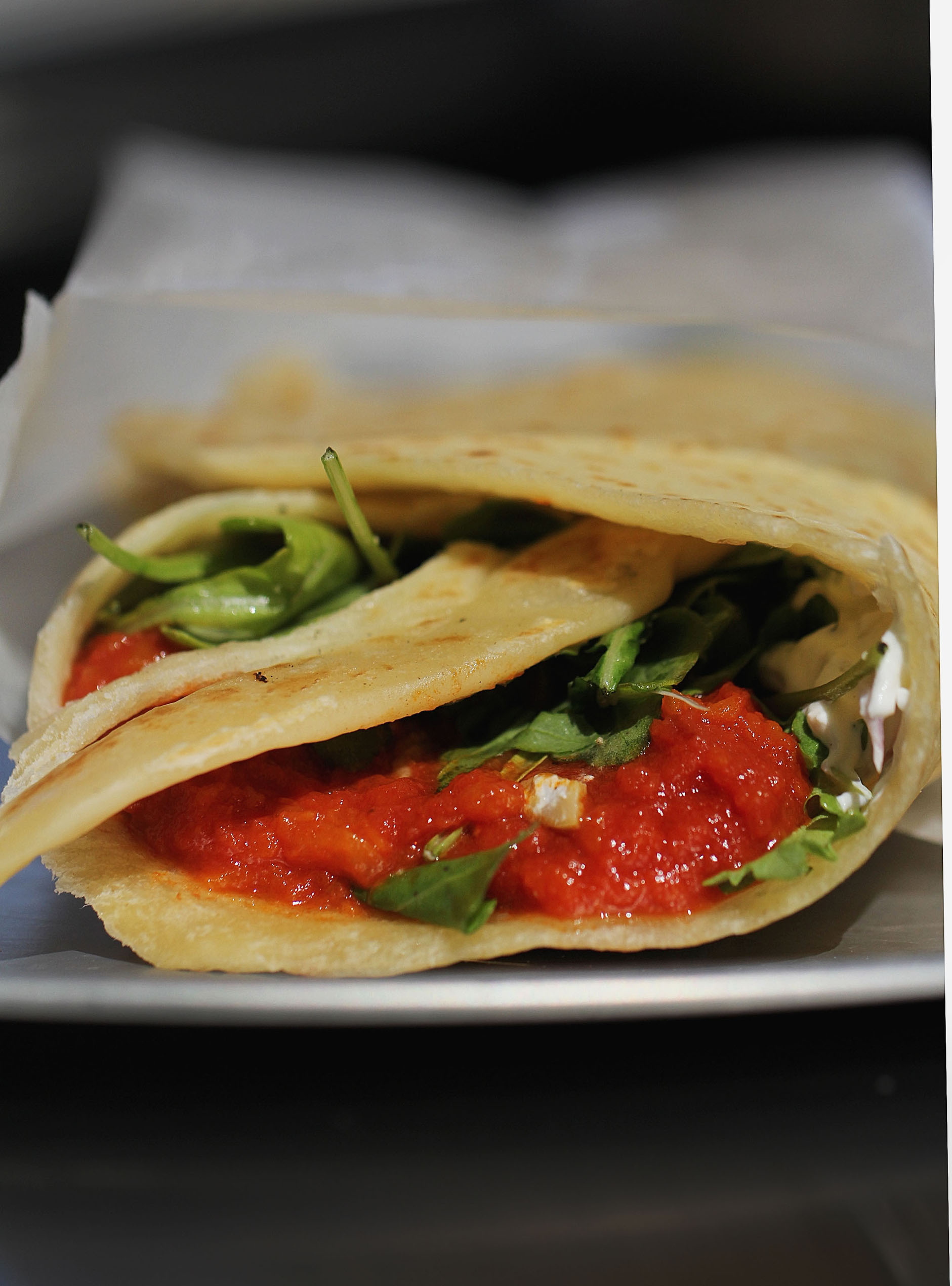 A gyro piadina from the A4 food truck near Rowes Wharf.