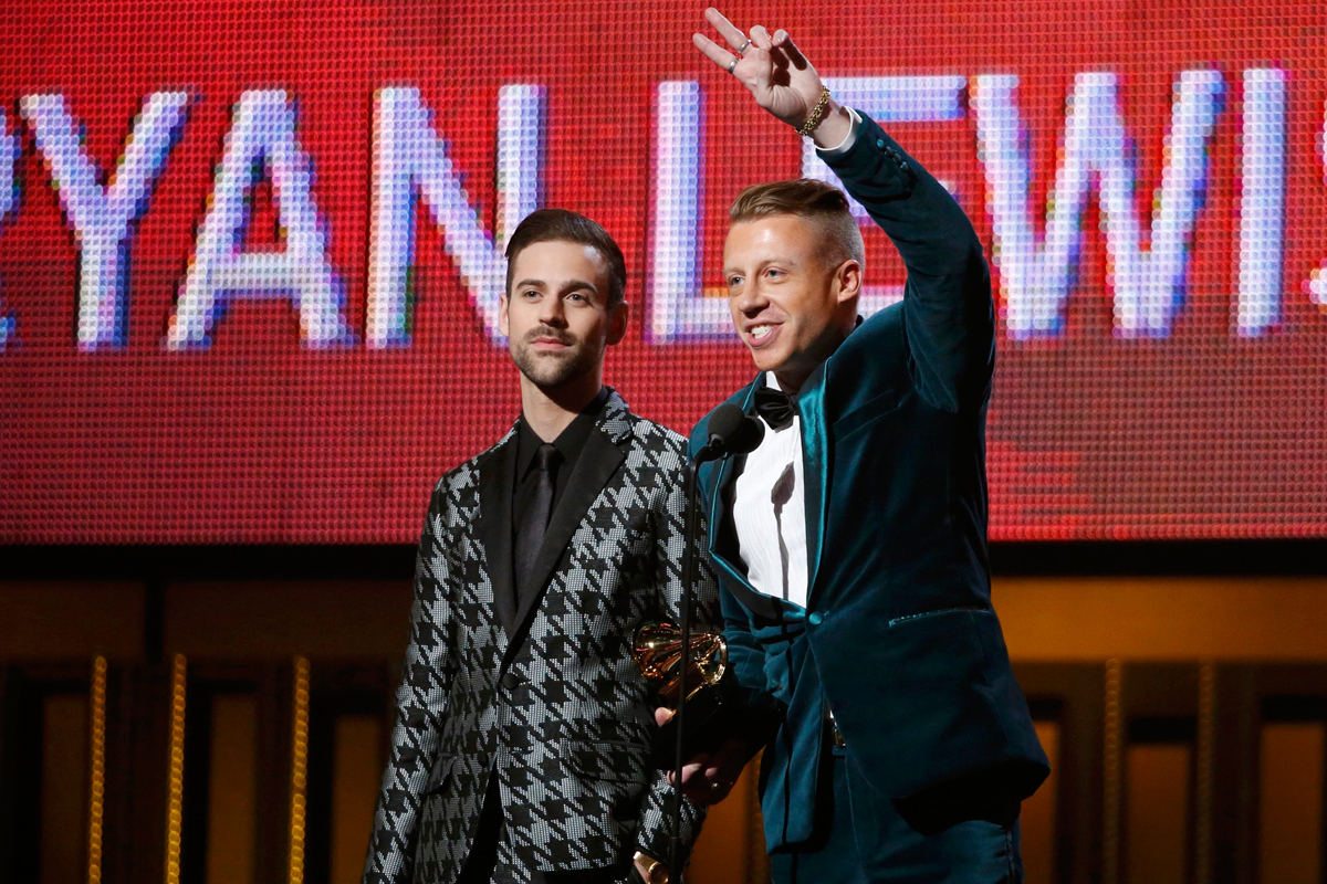 Ryan Lewis and Macklemore win the award for best new artist.