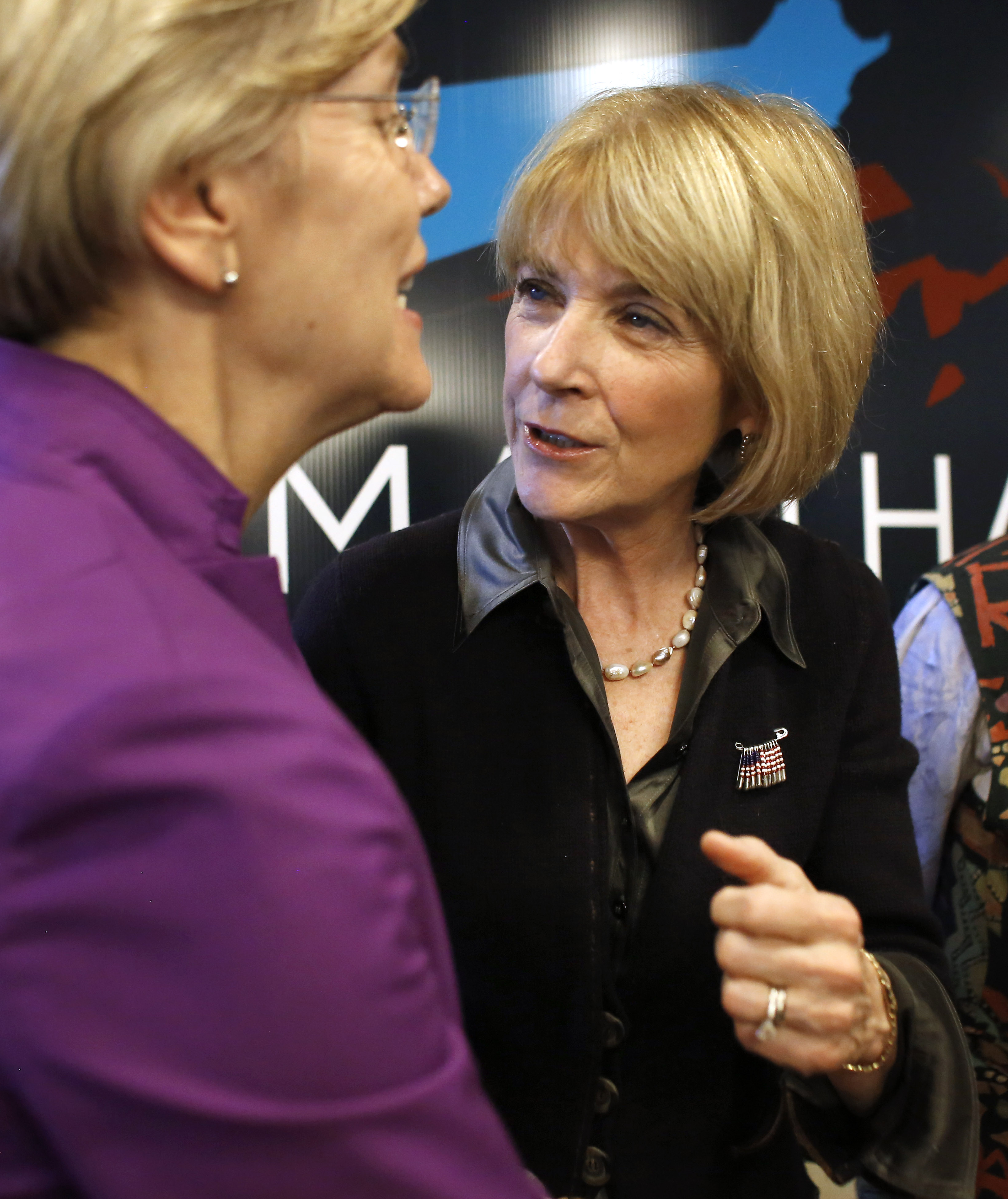 Senator Elizabeth Warren, left, and Attorney General Martha Coakley.