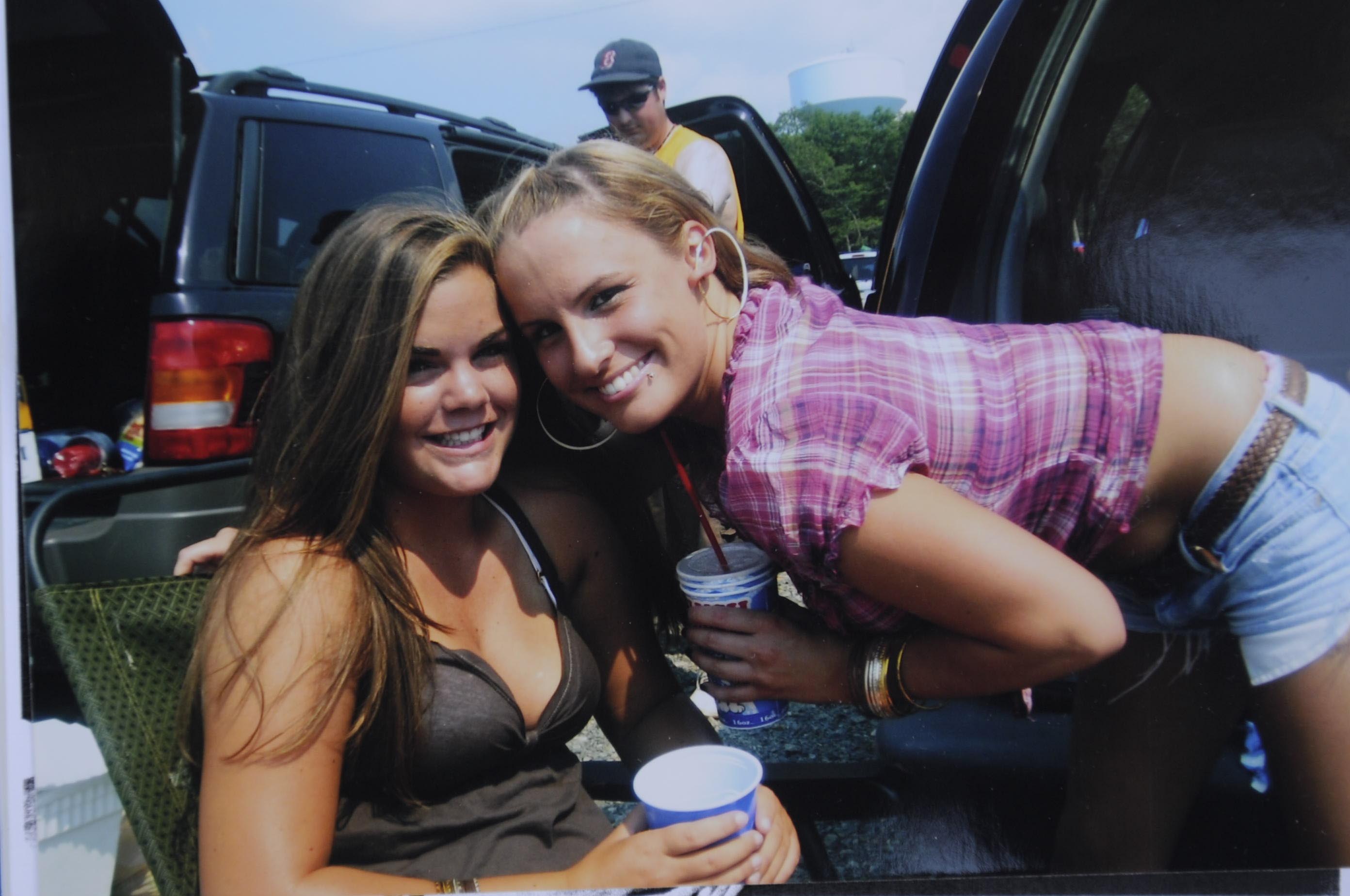 Alexa Latteo (left) was driving the car in which she and Debra Davis were killed.