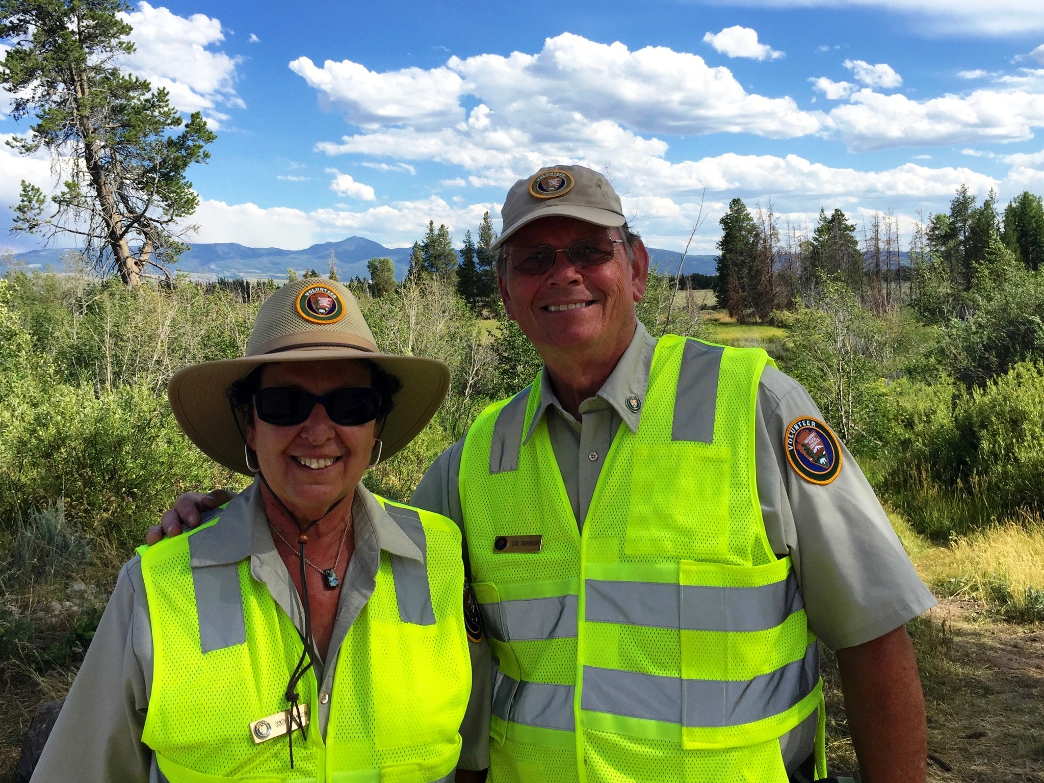 Carl and Sandy Greenbaum volunteering at Grand Teton National Park in Wyoming.