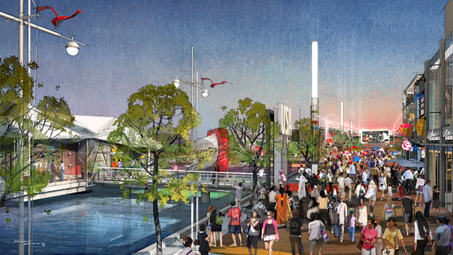 A conceptual drawing of Olympic Boulevard.
