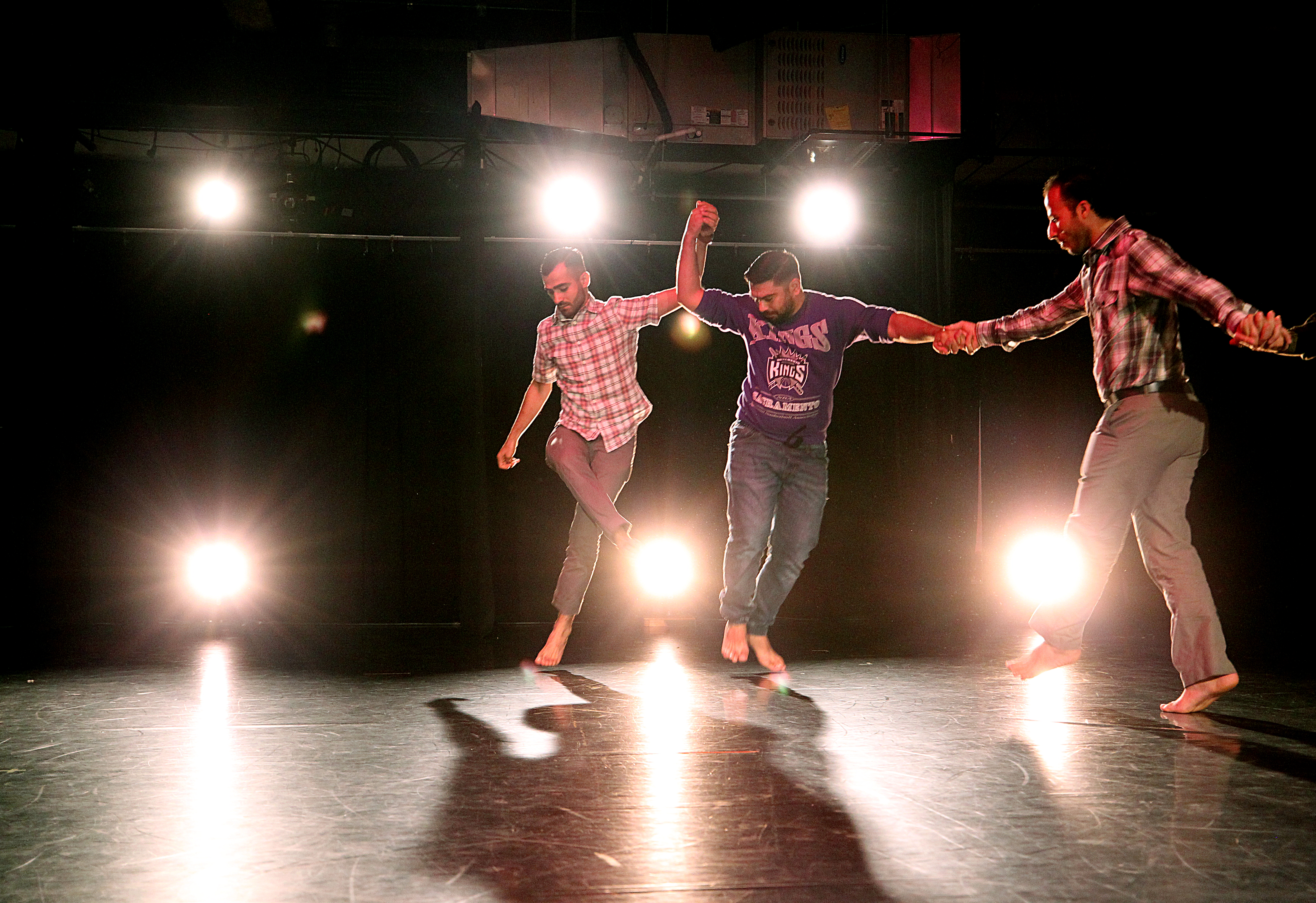 Abdulkader was joined in rehearsal for the collaborative dance by Jews and Muslims by fellow Syrian refugees Mahmoud Aljasem and Ahmad Aljelou.