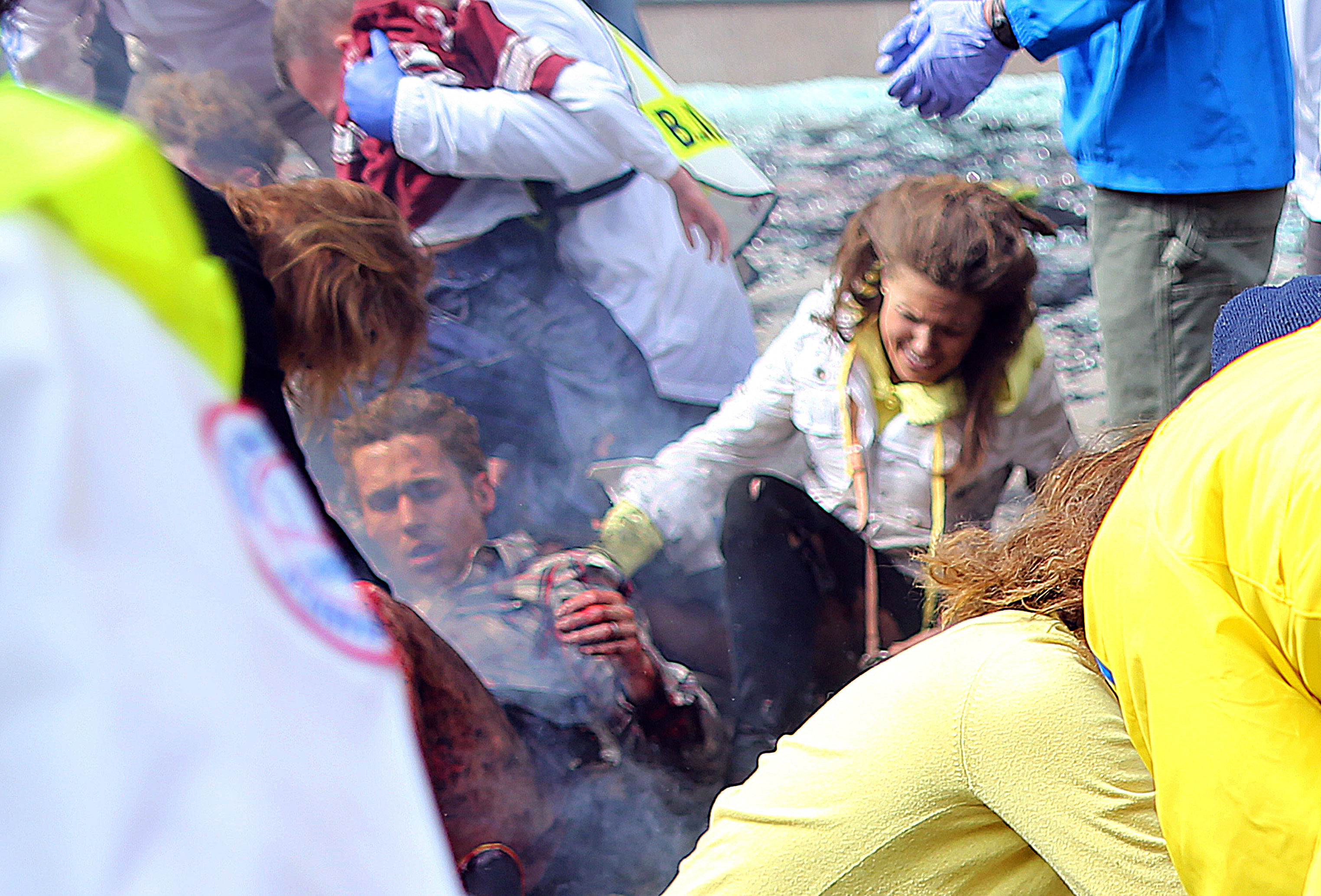 On April 15, 2013, Downes and Kensky were on the sidewalk on Boylston Street after the first explosion.