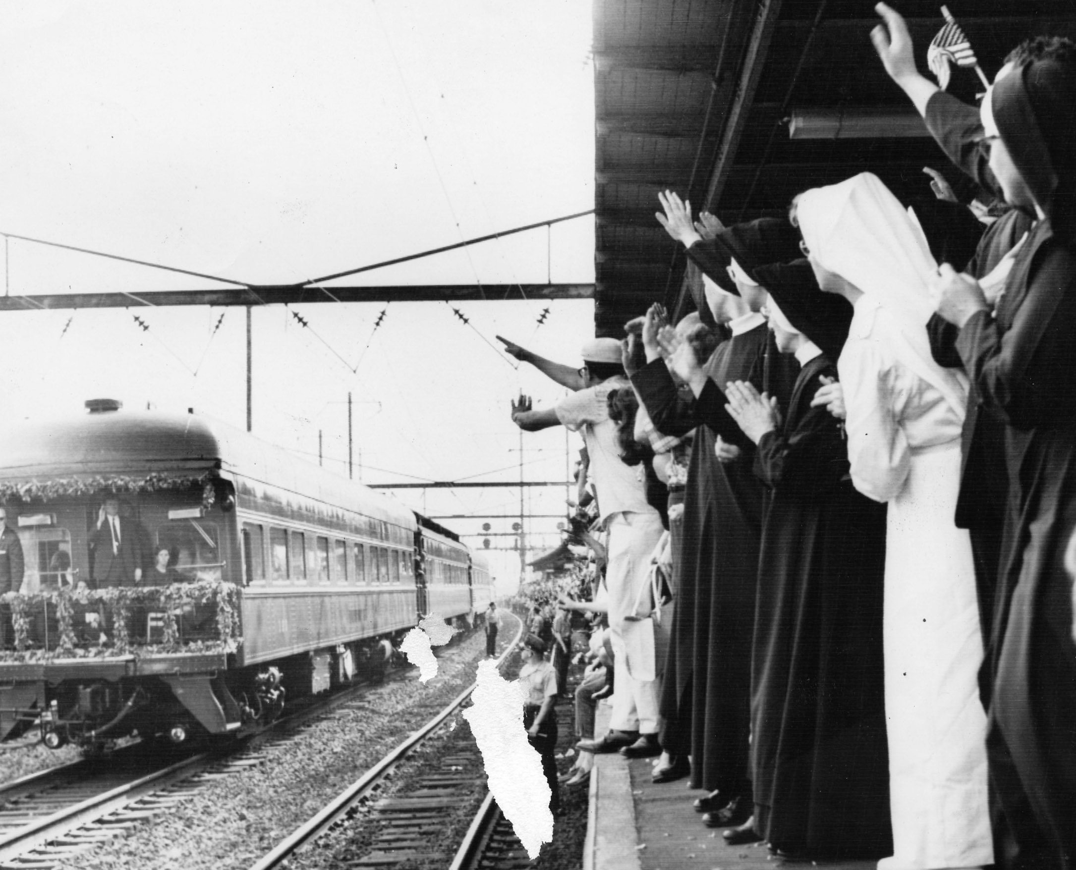 Nuns waved as the train bearing Kennedy’s body passed through North Philadelphia on June 8, 1968.