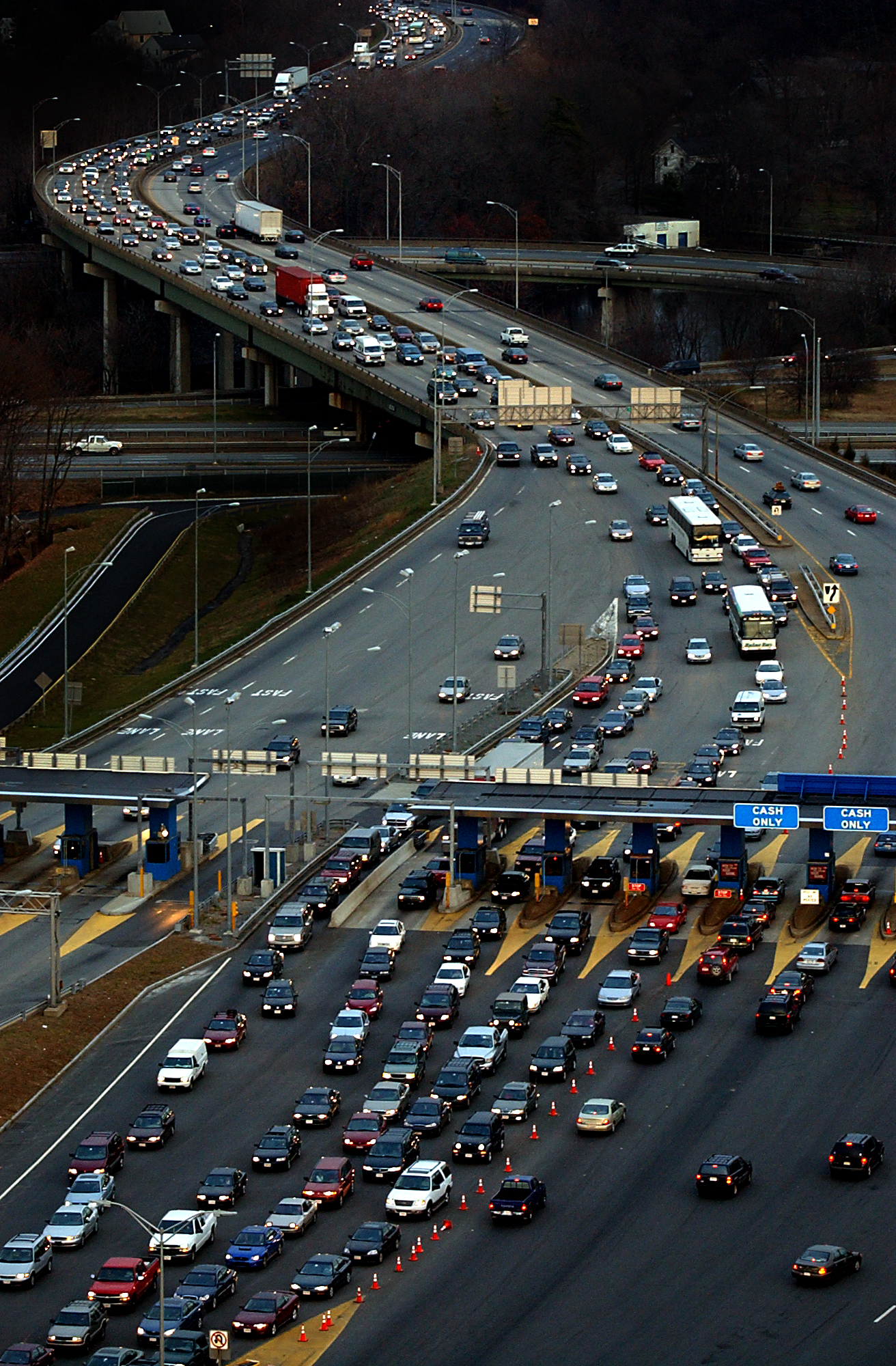 The Weston tolls on the Pike are notoriously backed up.