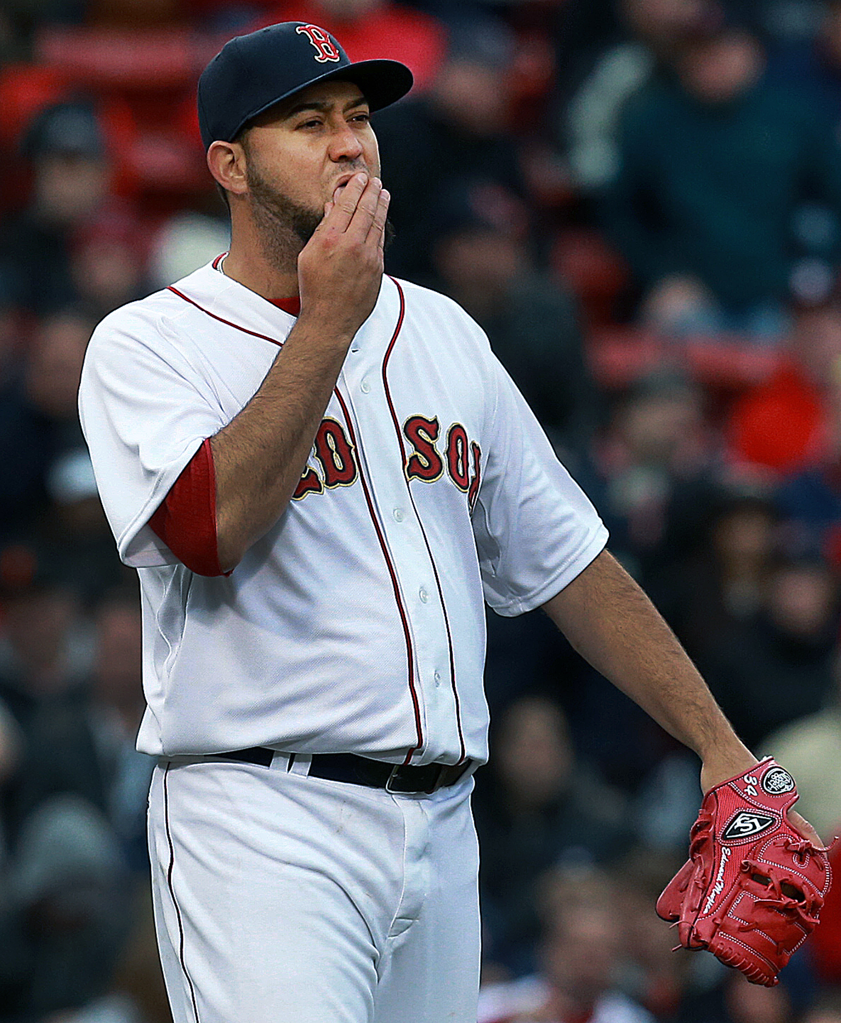 Unlike his first appearance of the season Wednesday, Edward Mujica’s second outing left a bad taste in his mouth. Making his home debut with the Sox Friday, Mujica gave up four runs in the ninth.