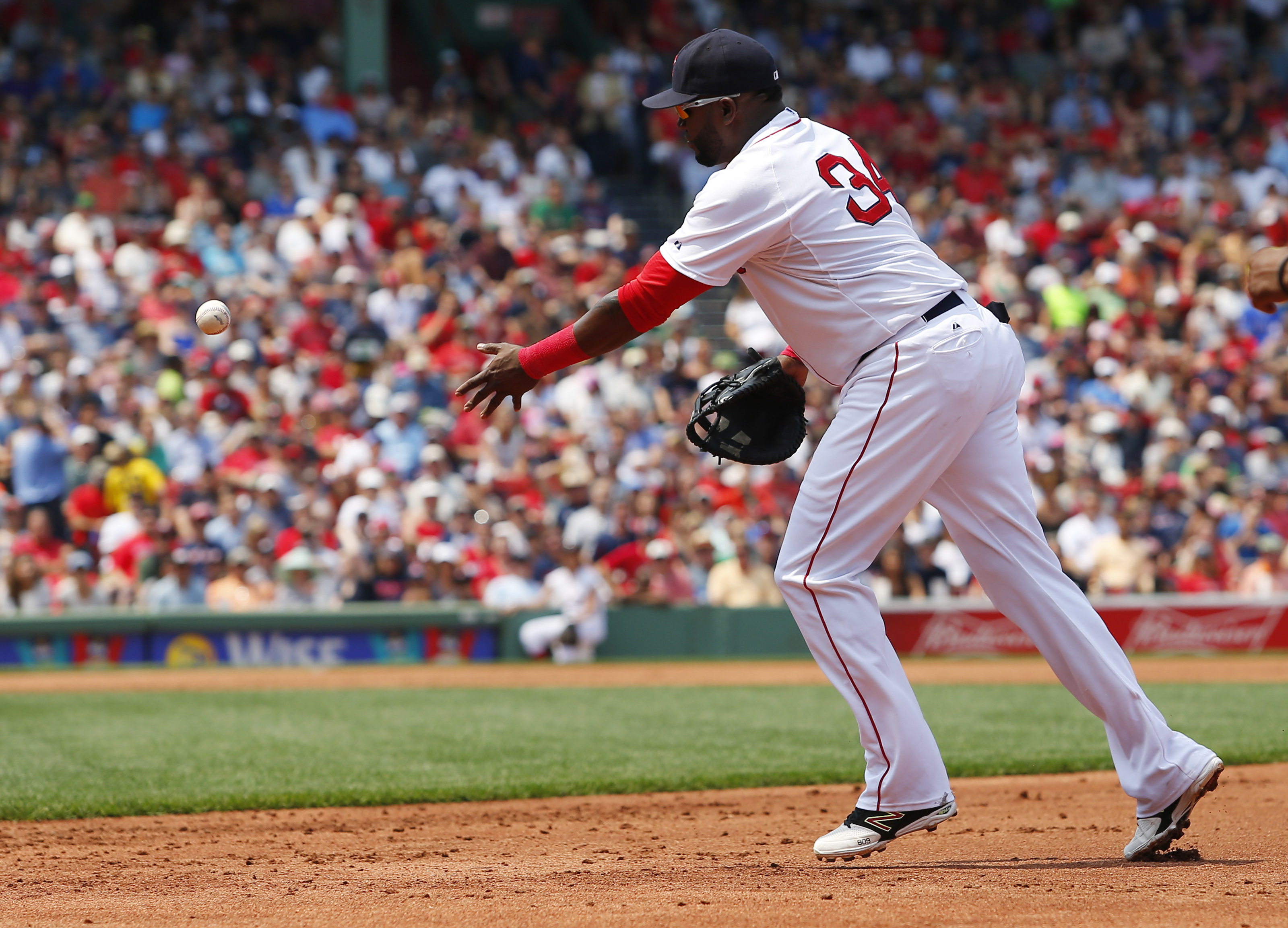 David Ortiz manning first base.