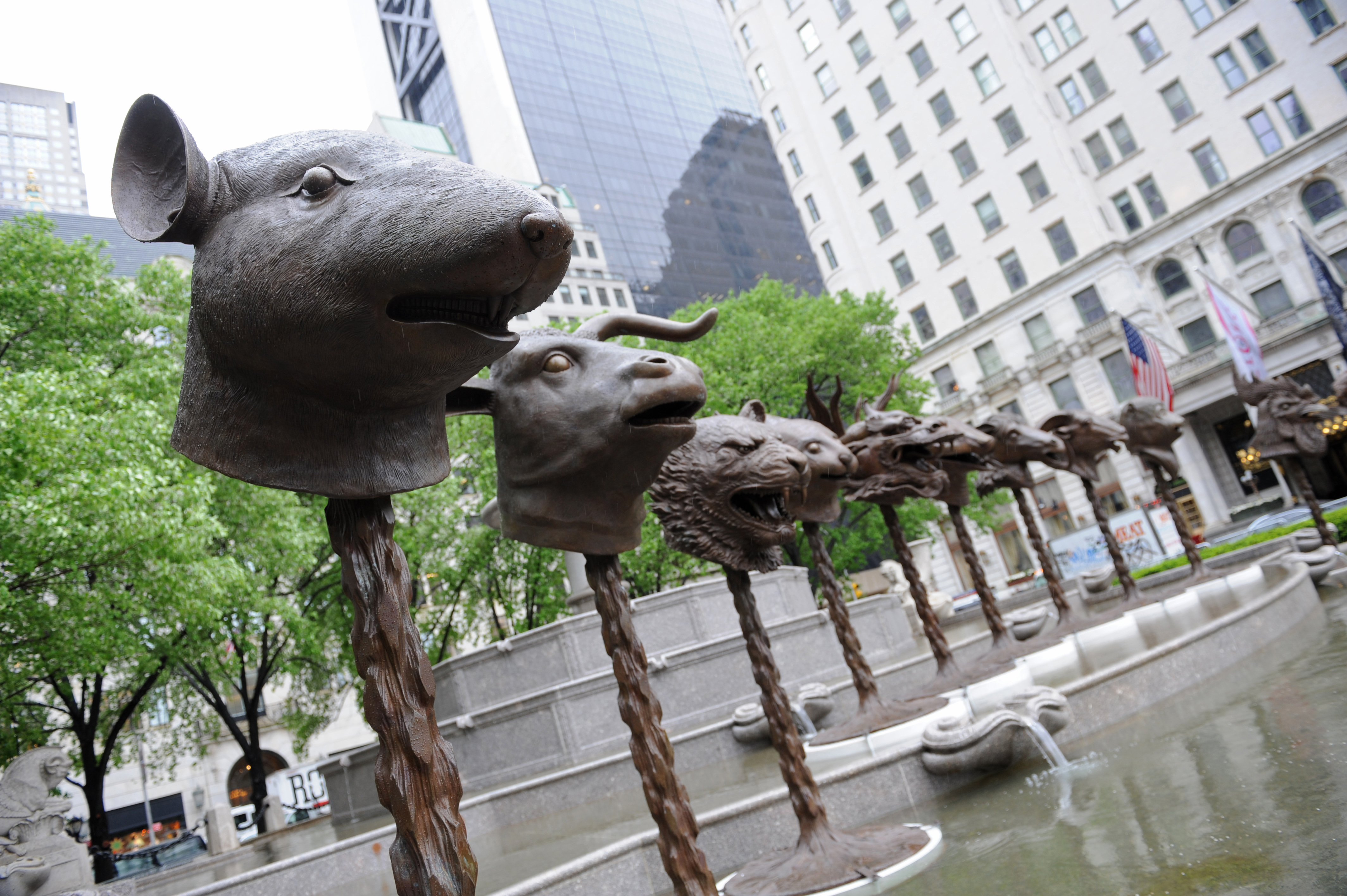 "Circle of Animals/Zodiac Heads,” the first major public sculpture installation by contemporary Chinese artist Ai Weiwei, formally opened in May 2011 at New York’s Pulitzer Fountain.