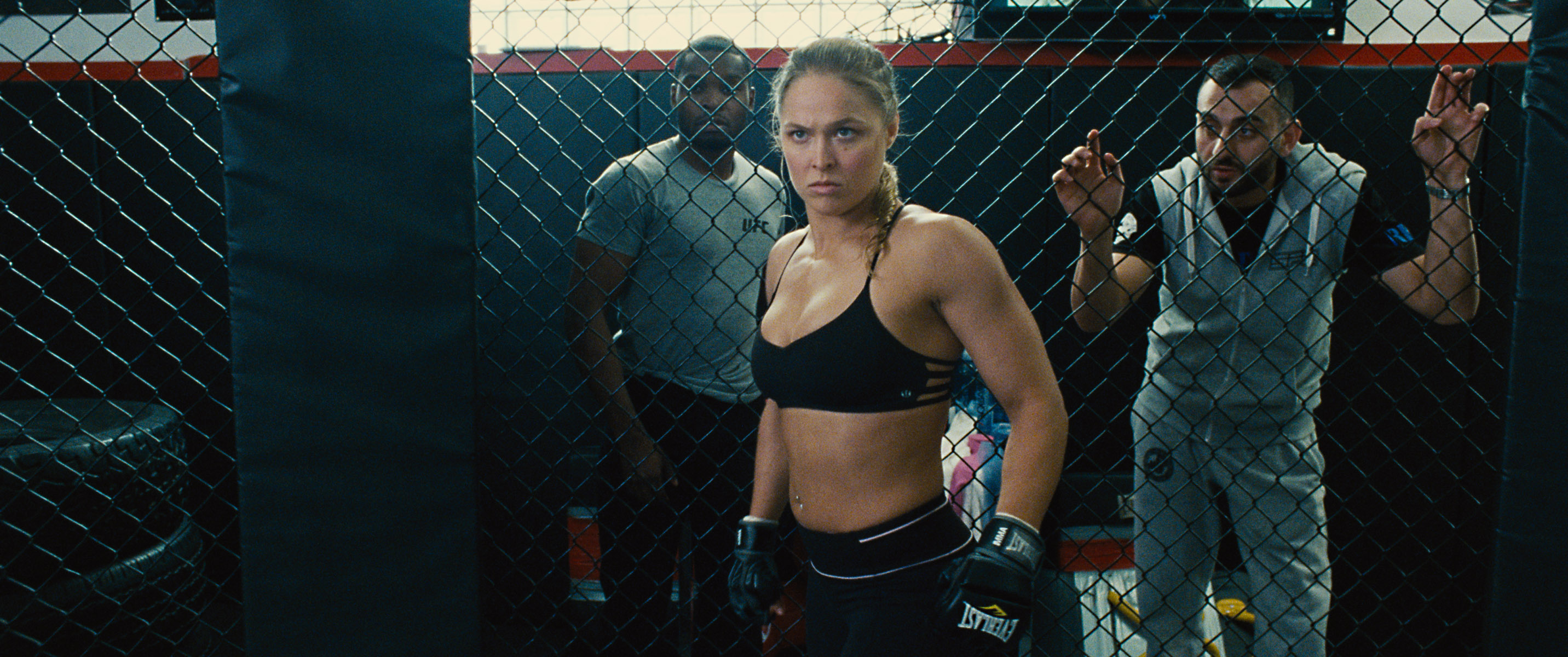 UFC fighter Ronda Rousey is the love interest of Ferrara’s character.